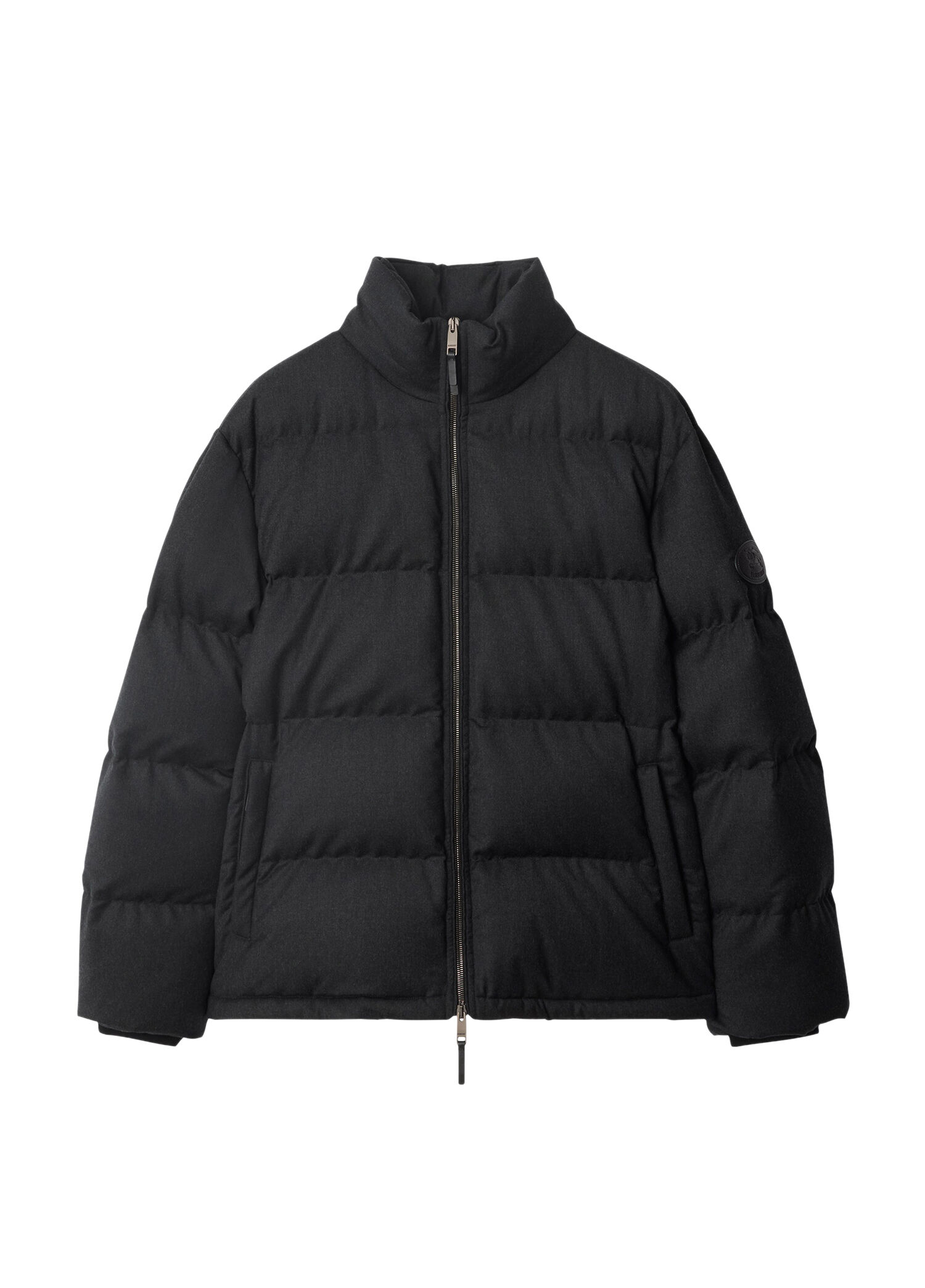 P Burberry Snowdon Gri Yun Dik Yaka Erkek Sisme Mont