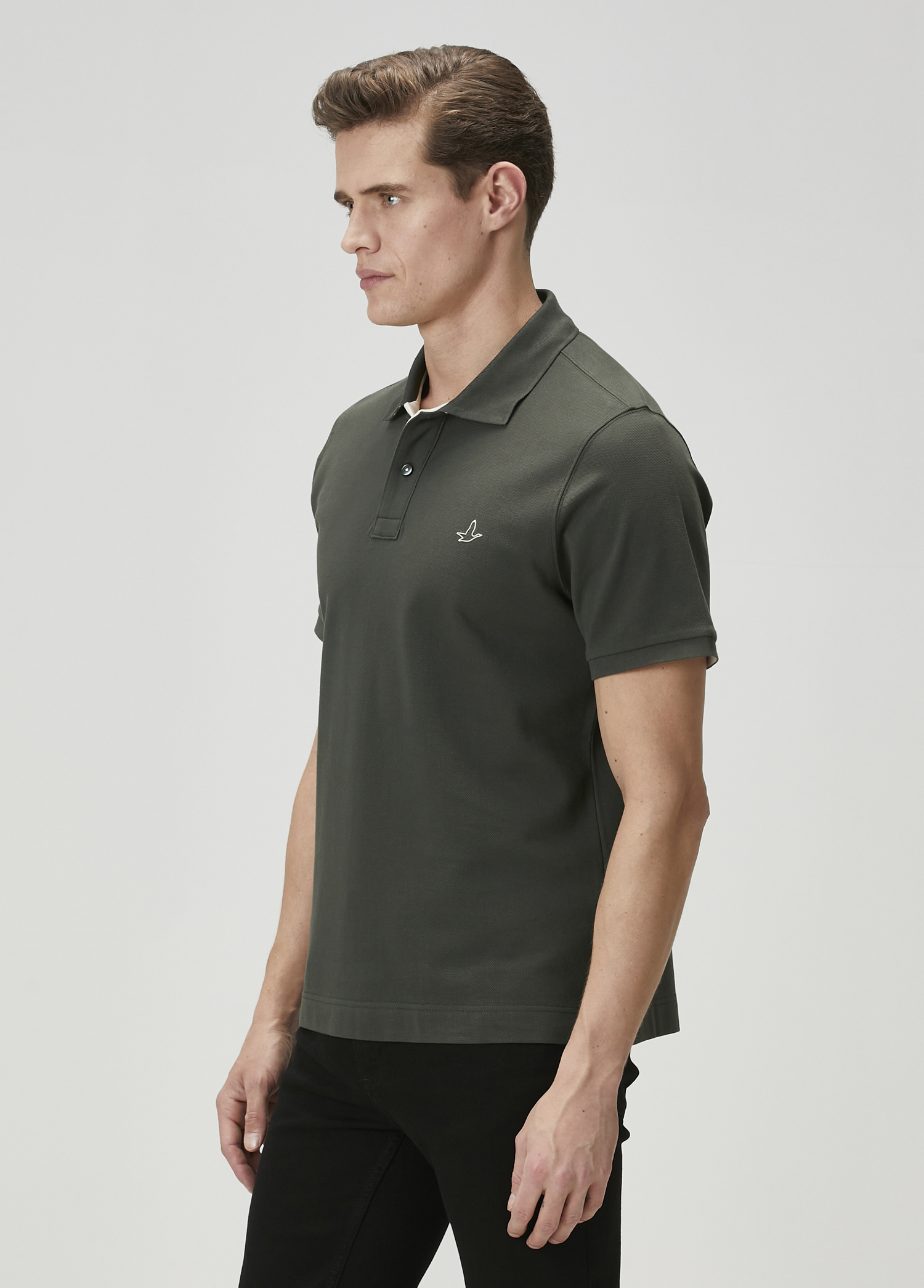 Comfort Fit Haki Polo Yaka T-shirt_3