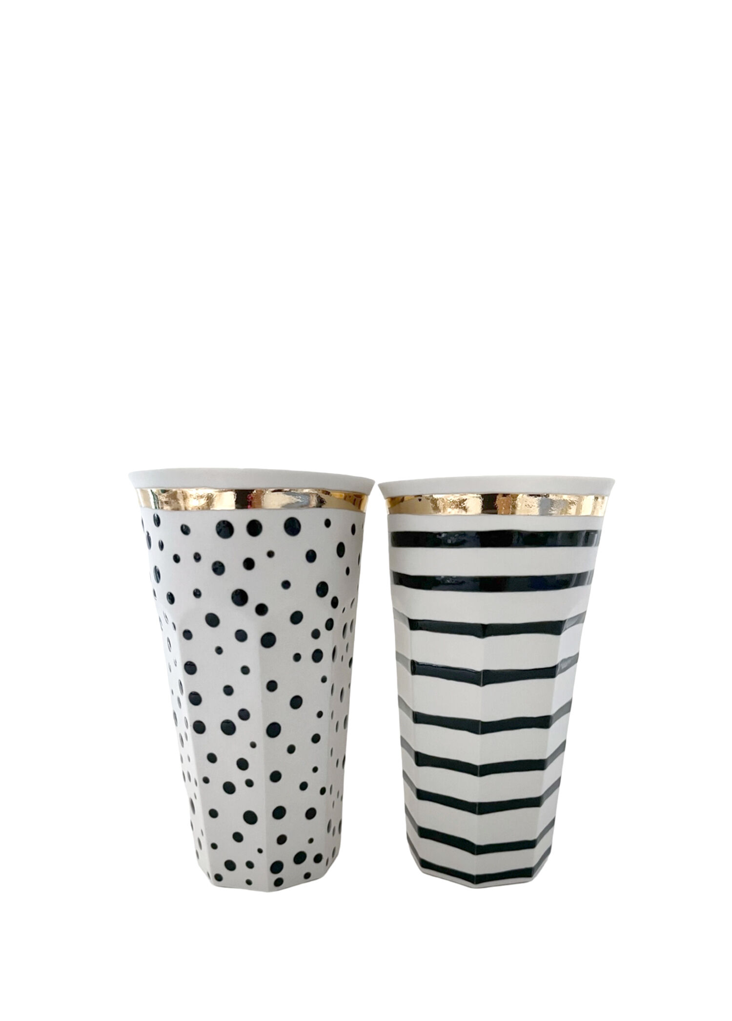 Strips&Gold Limoges El Yapımı Porselen 2'li Bardak Seti