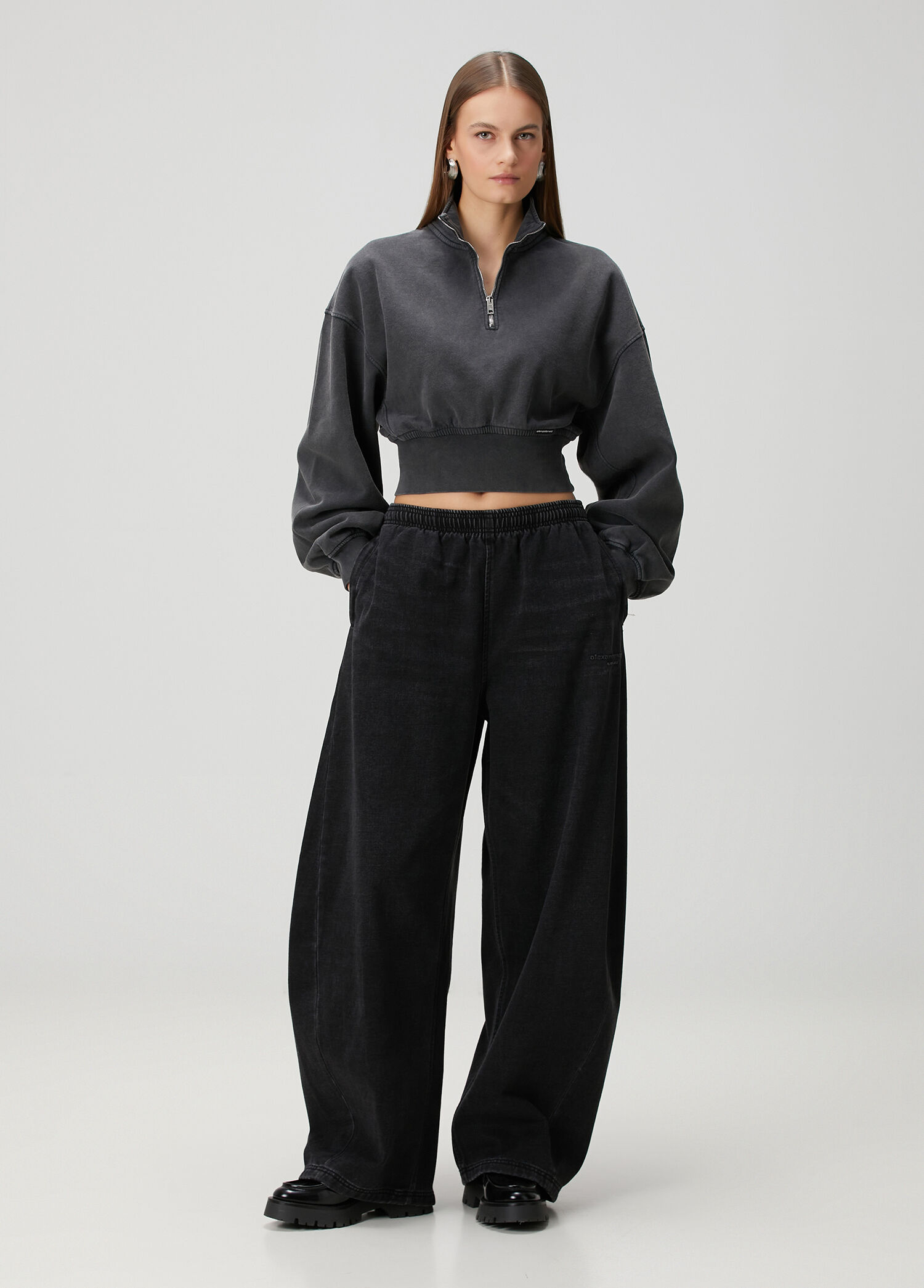 Siyah Wide Leg Eşofman Altı