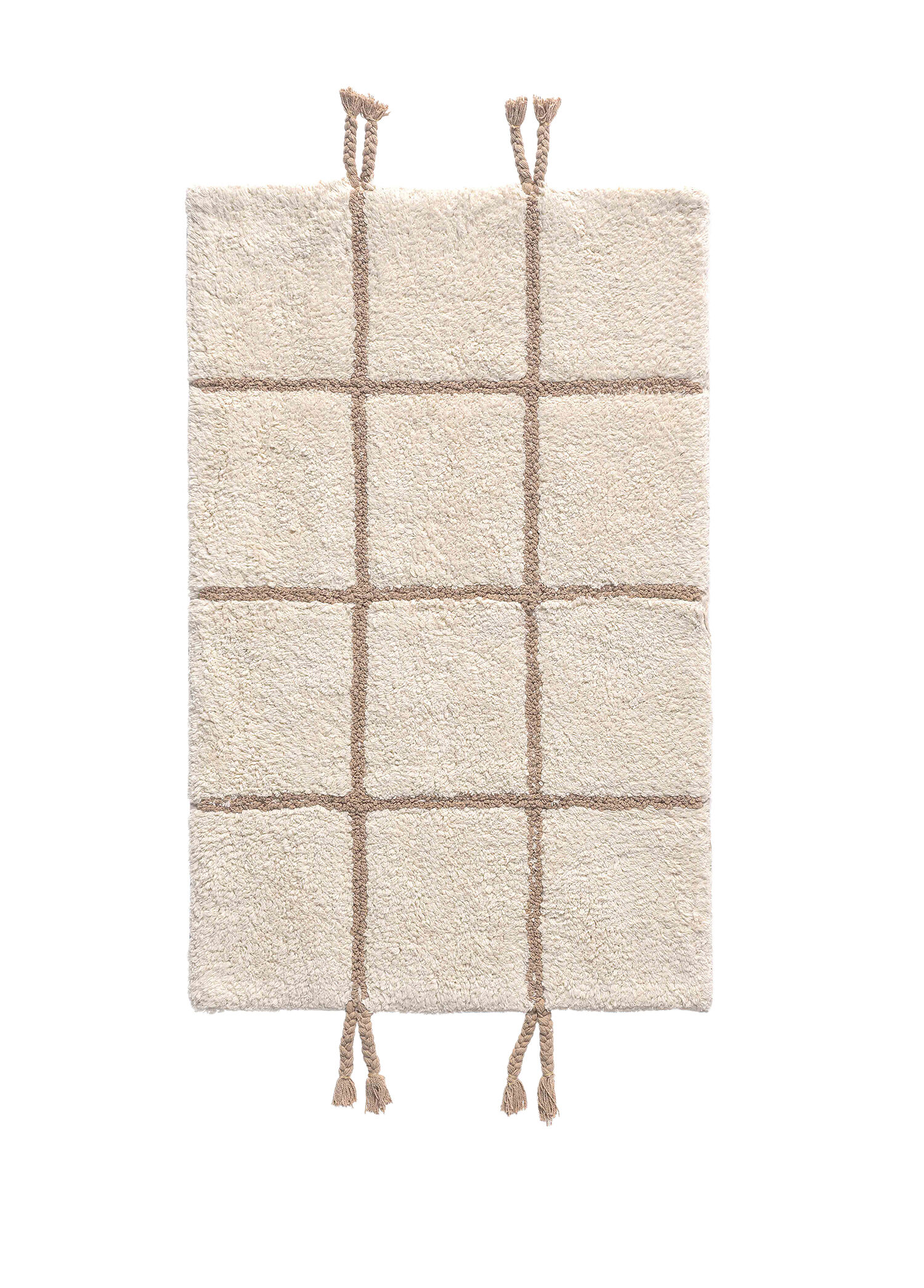 Elani Bej Pamuklu Tekli Banyo Paspası 50x80 cm