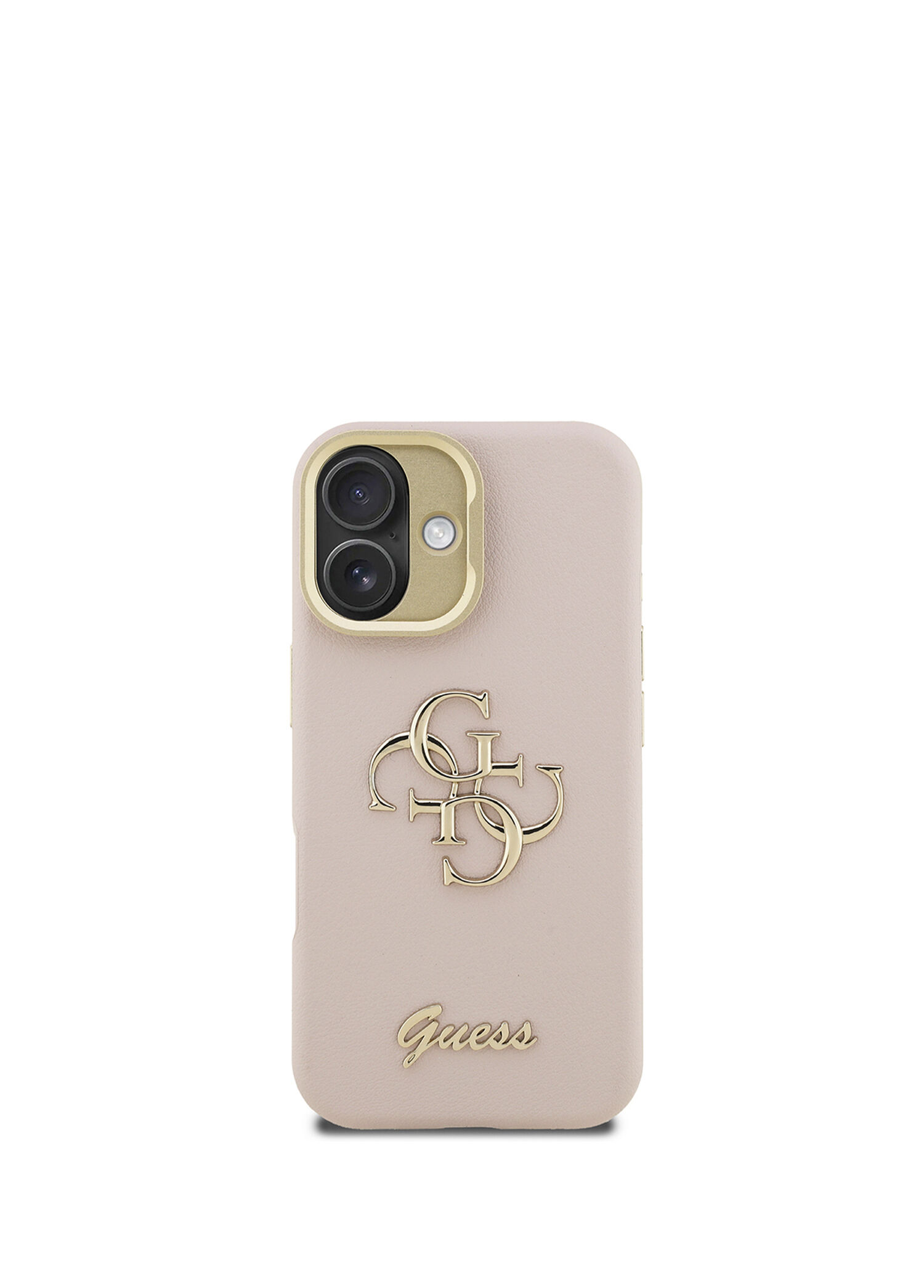 Grained iPhone 16 Kamera Standlı Pembe Telefon Kılıfı