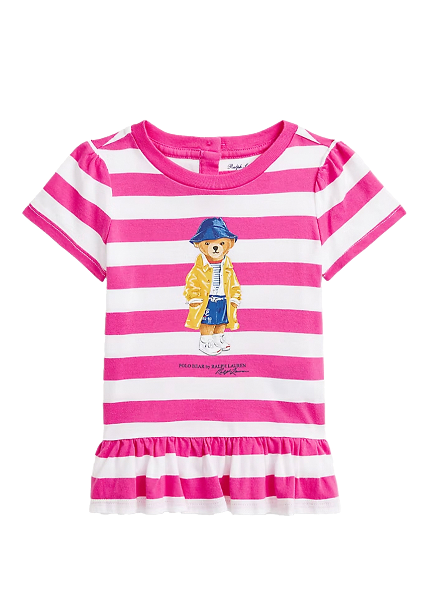 Pembe Çizgili Unisex Bebek T-shirt