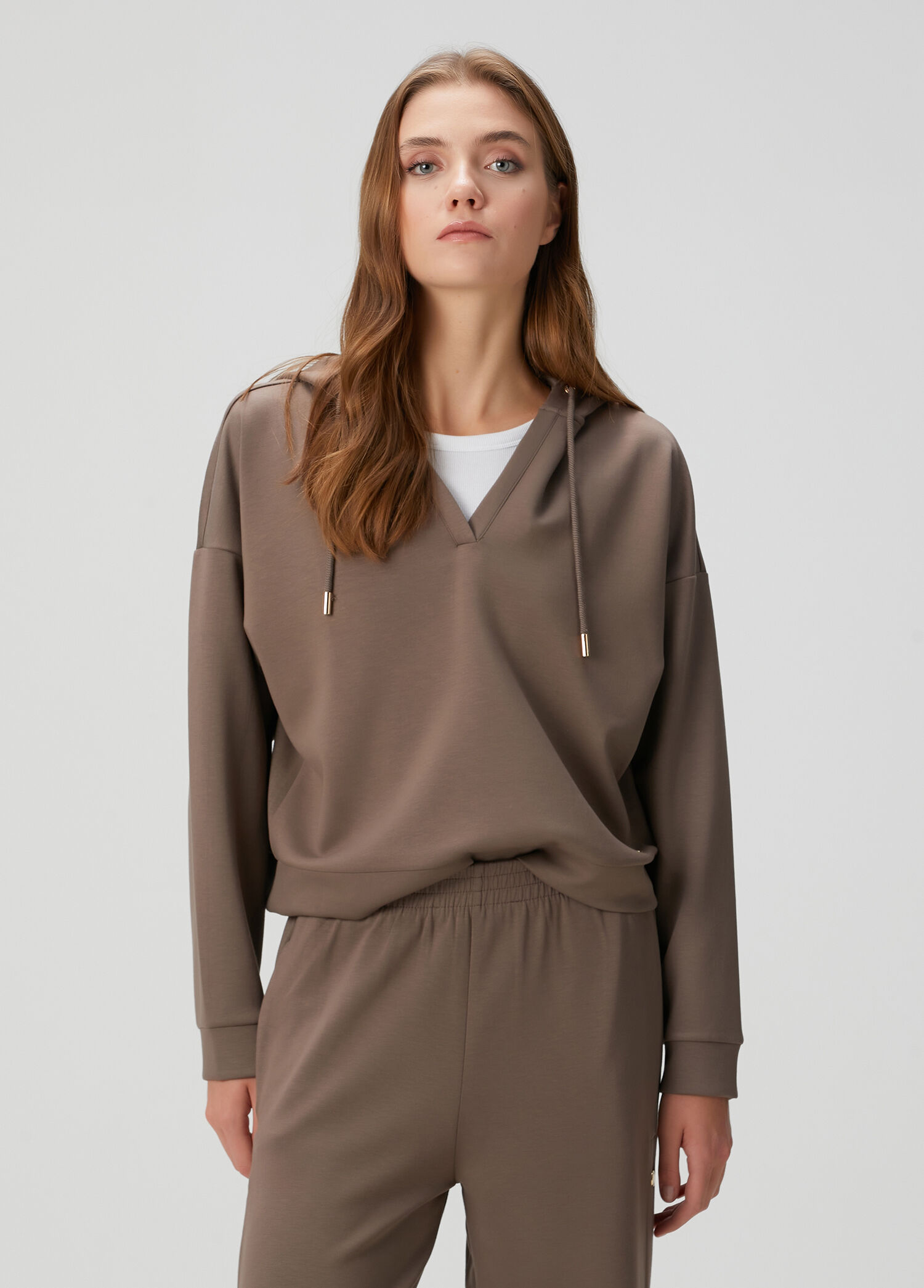 Vizon Kapüşonlu Sweatshirt