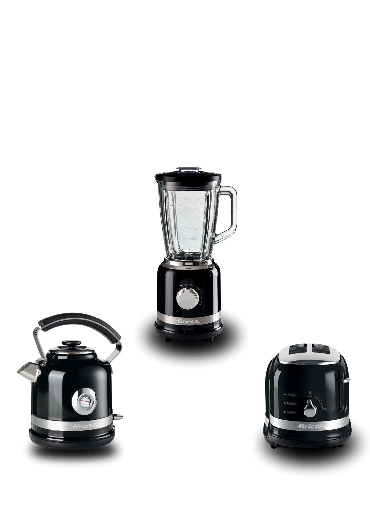 Moderna Siyah Kahvaltı Seti Su Isıtıcı Kettle + Smoothie Cam Blender + Ekmek Kızartma Makinesi Seti