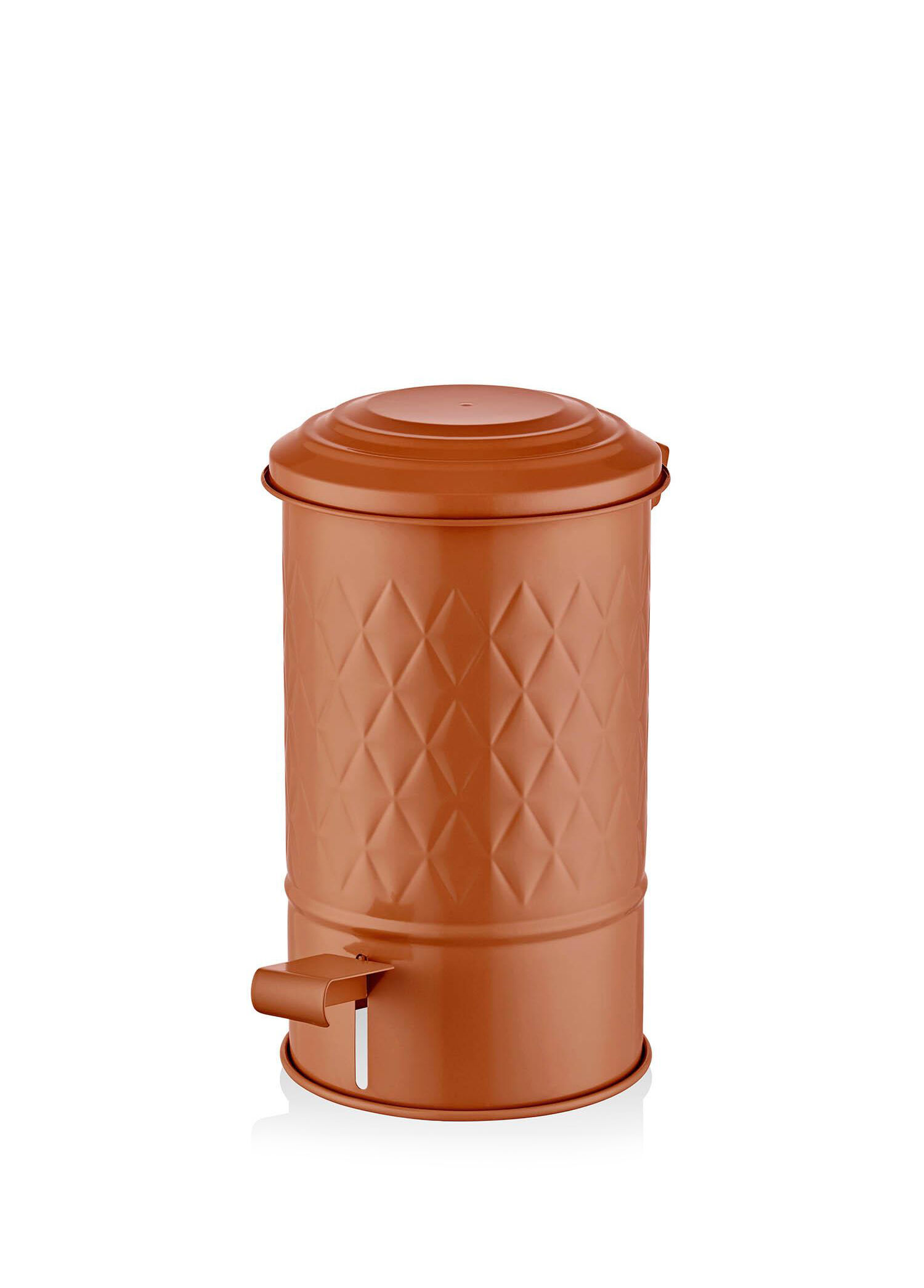 Prizma Terracota Galvaniz Pedallı Banyo Çöp Kovası 5 Lt