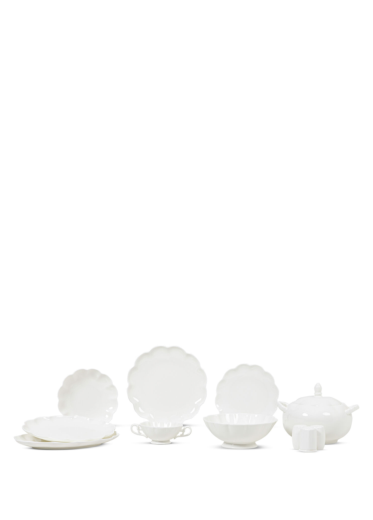 Pia Beyaz Bone China 60 Parça 12 Kişilik Yemek Takımı