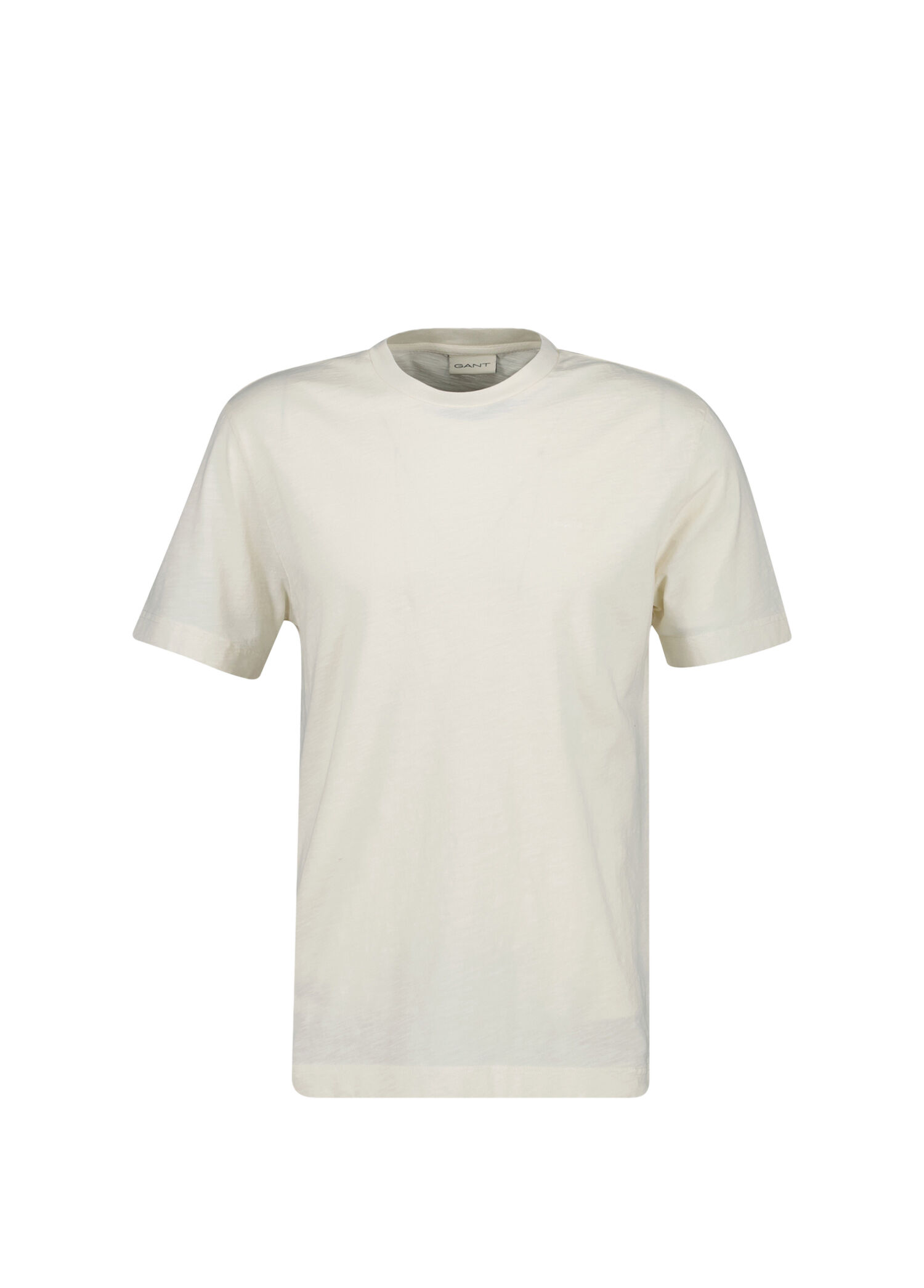 Krem Rengi Bisiklet Yaka Regular Fit Kısa Kollu Erkek T-Shirt