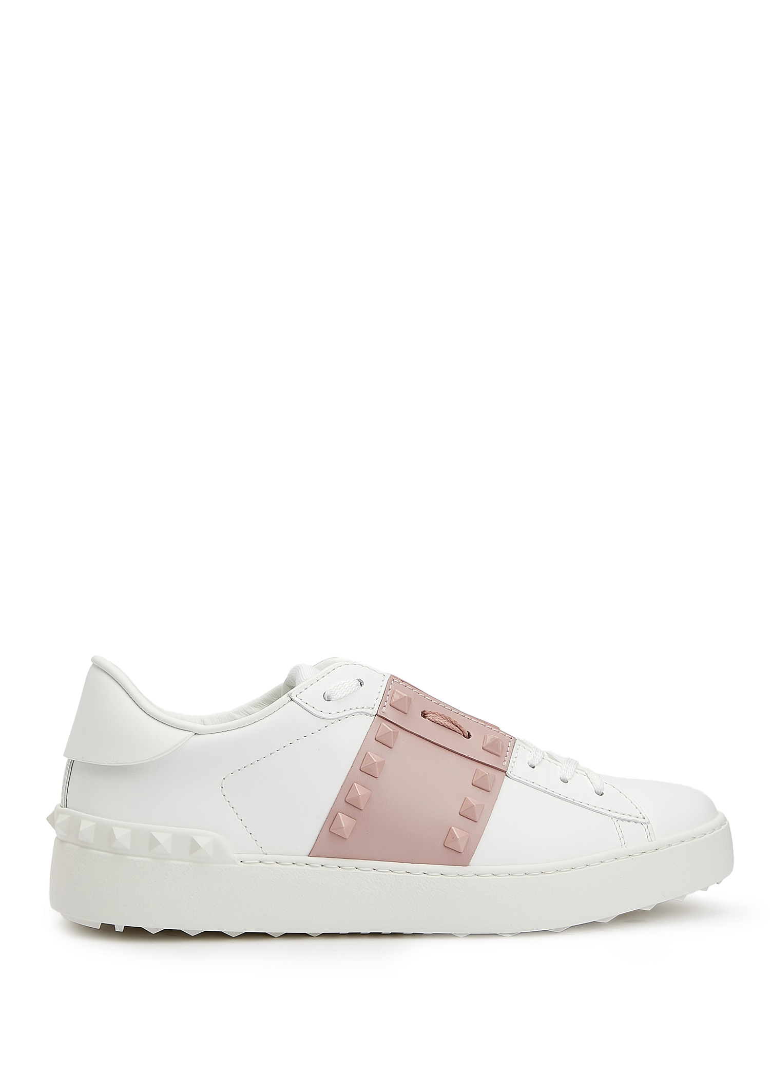 Rockstud Pembe Beyaz Kadın Deri Sneaker