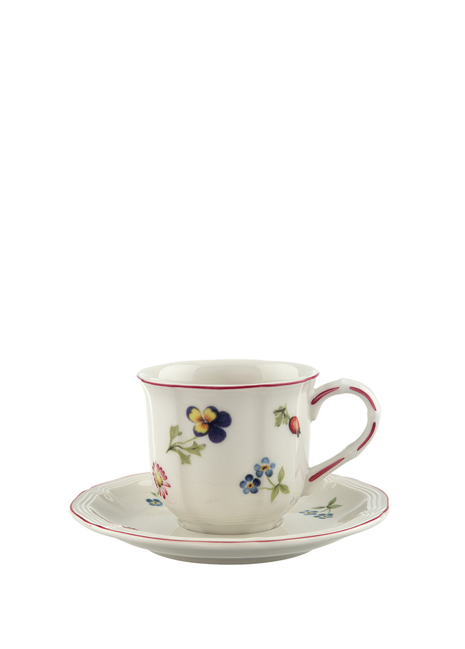 Petite Fleur Çiçek Desenli Porselen Türk Kahvesi Fincan ve Tabağı