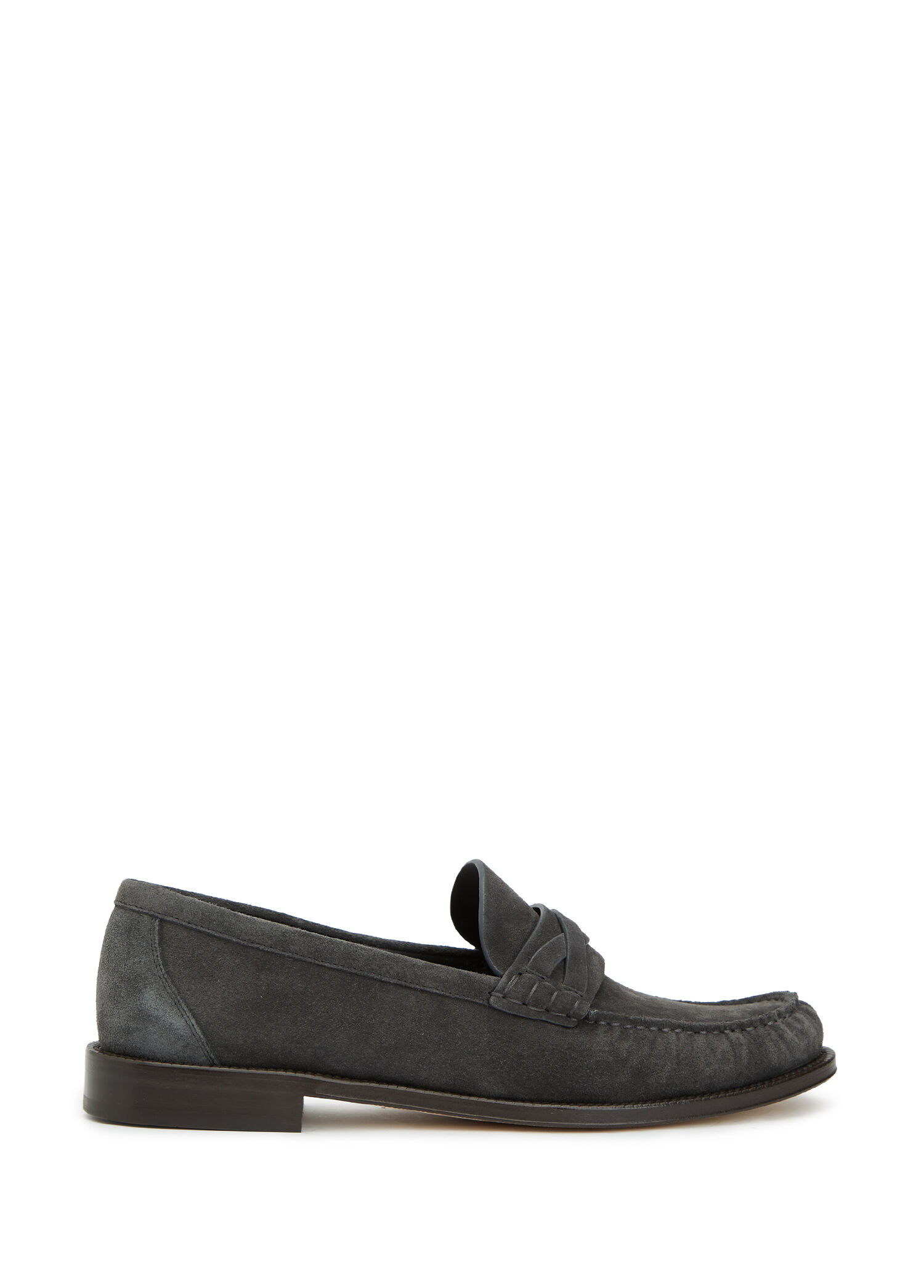 Koyu Gri Erkek Süet Loafer