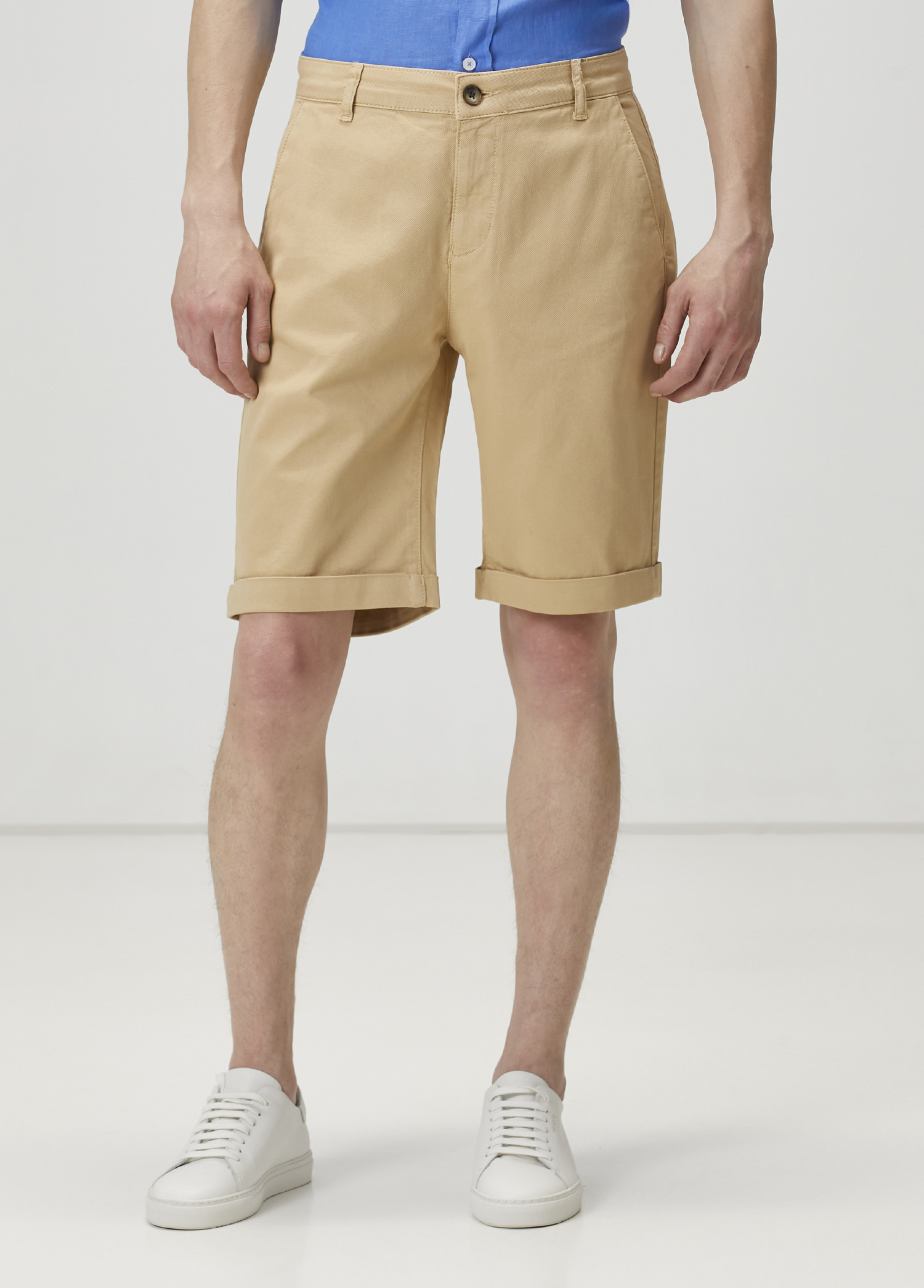 Slim Fit Bej Şort_1