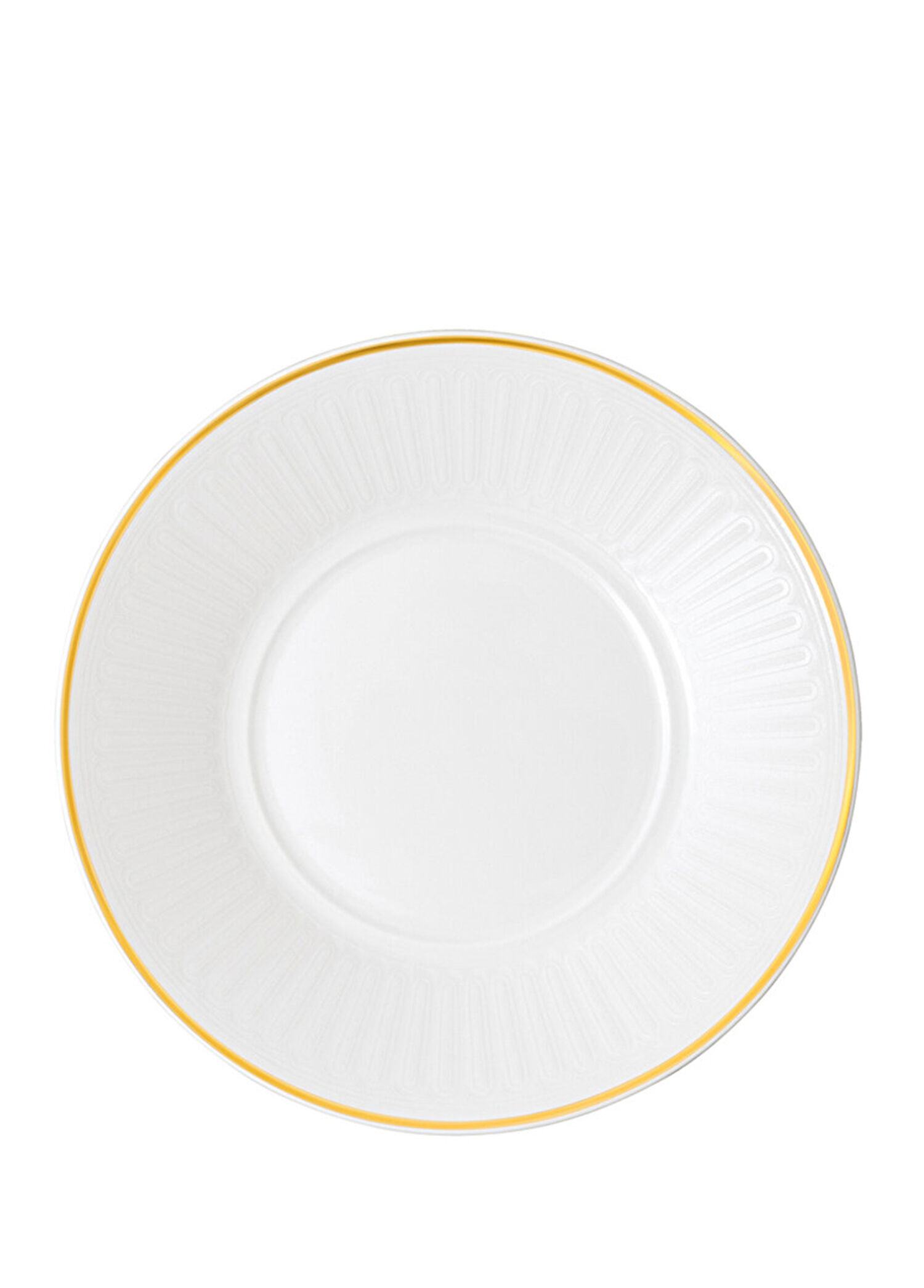 Chateau Septfontaines Beyaz Gold Porselen Kahve ve Çay Fincan Tabağı 16 cm