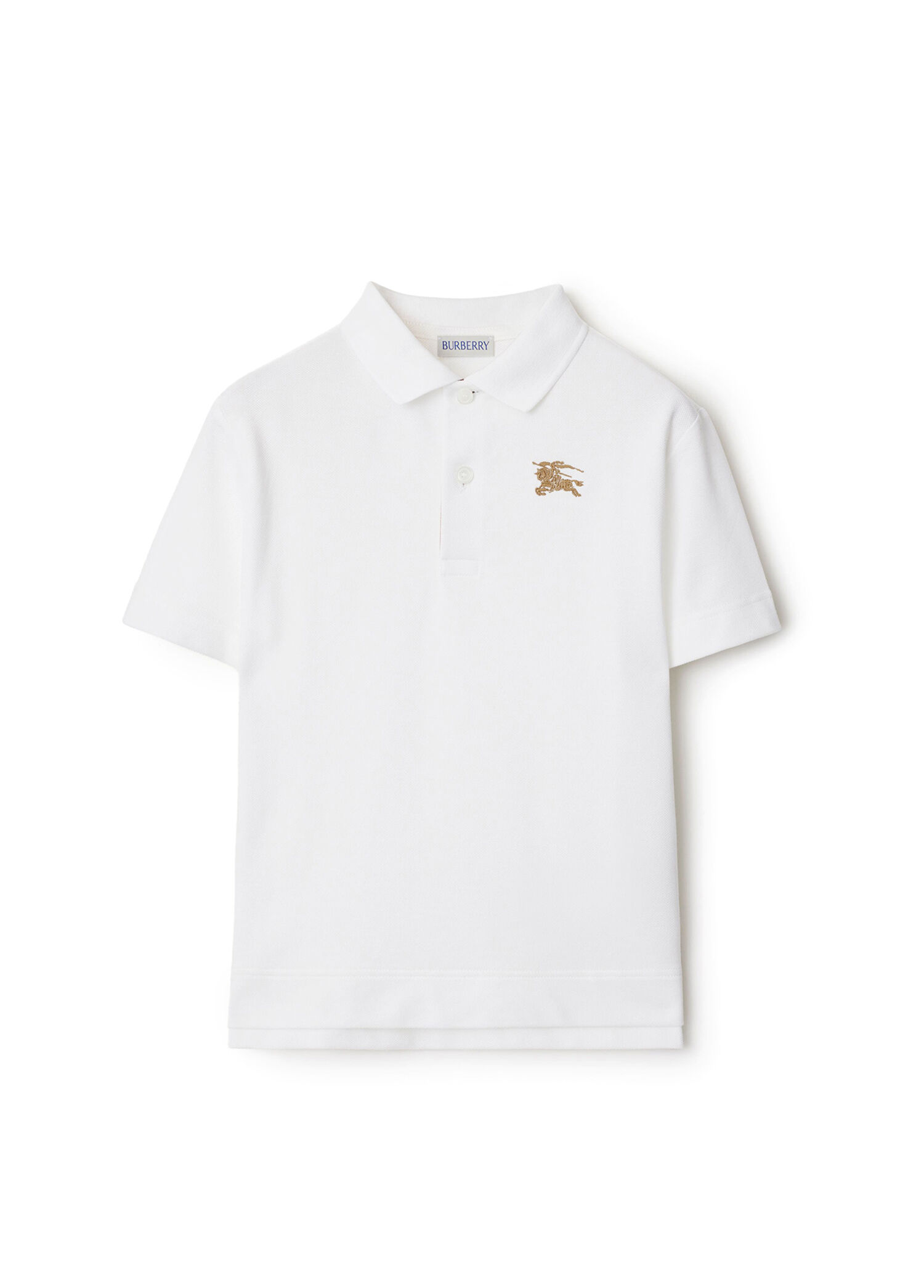 Johane Beyaz Pamuklu Polo Yaka Kısa Kollu Unisex Çocuk T-shirt