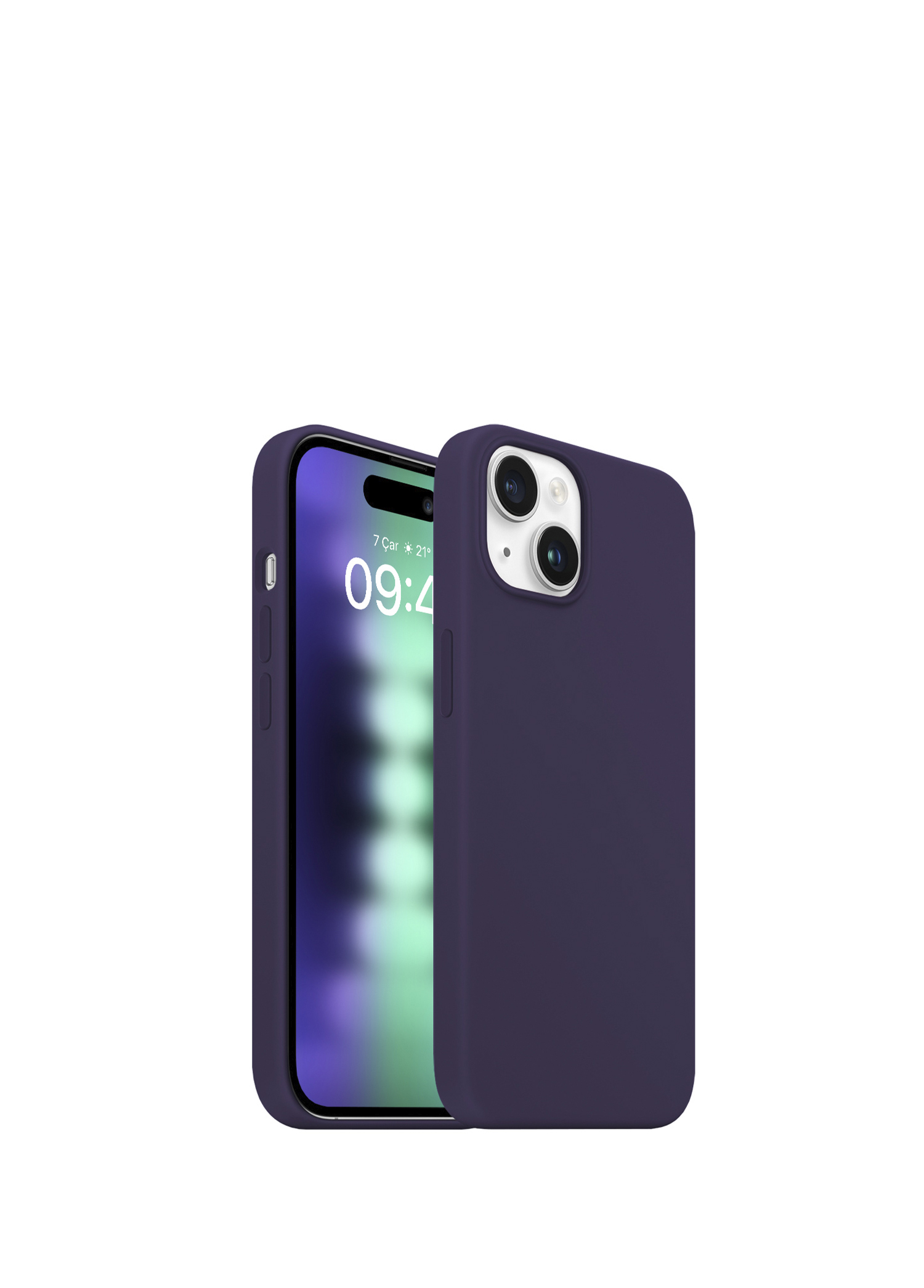 Purple iPhone 15 Plus Rubber Fit Kılıf