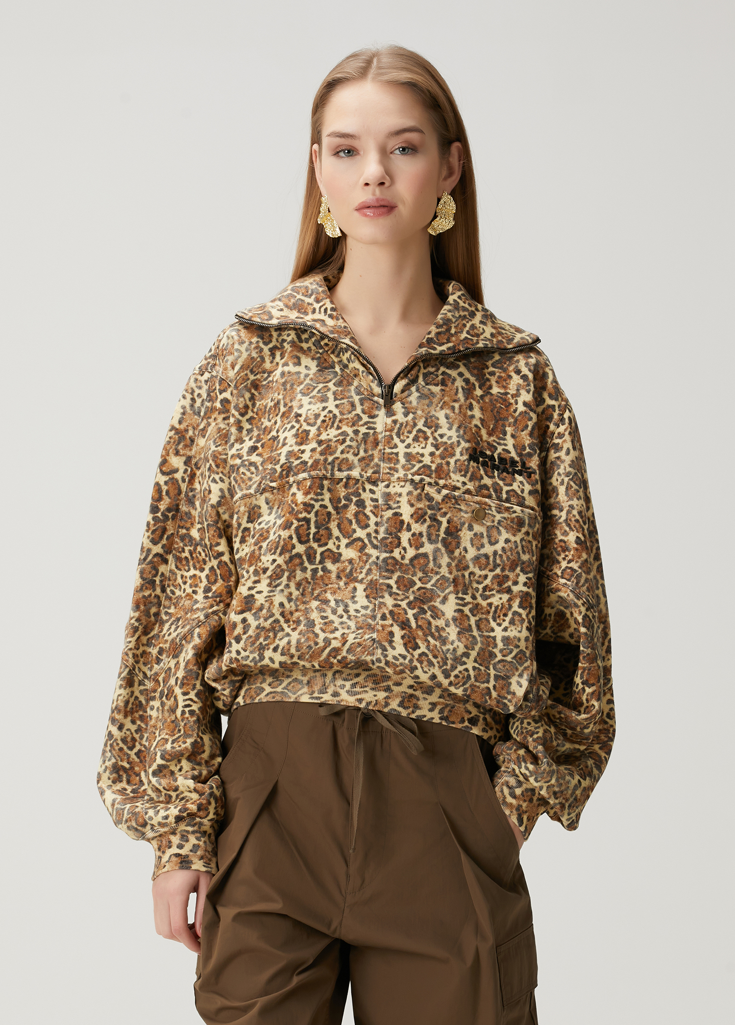 Wilda Leopar Desenli Sweatshirt