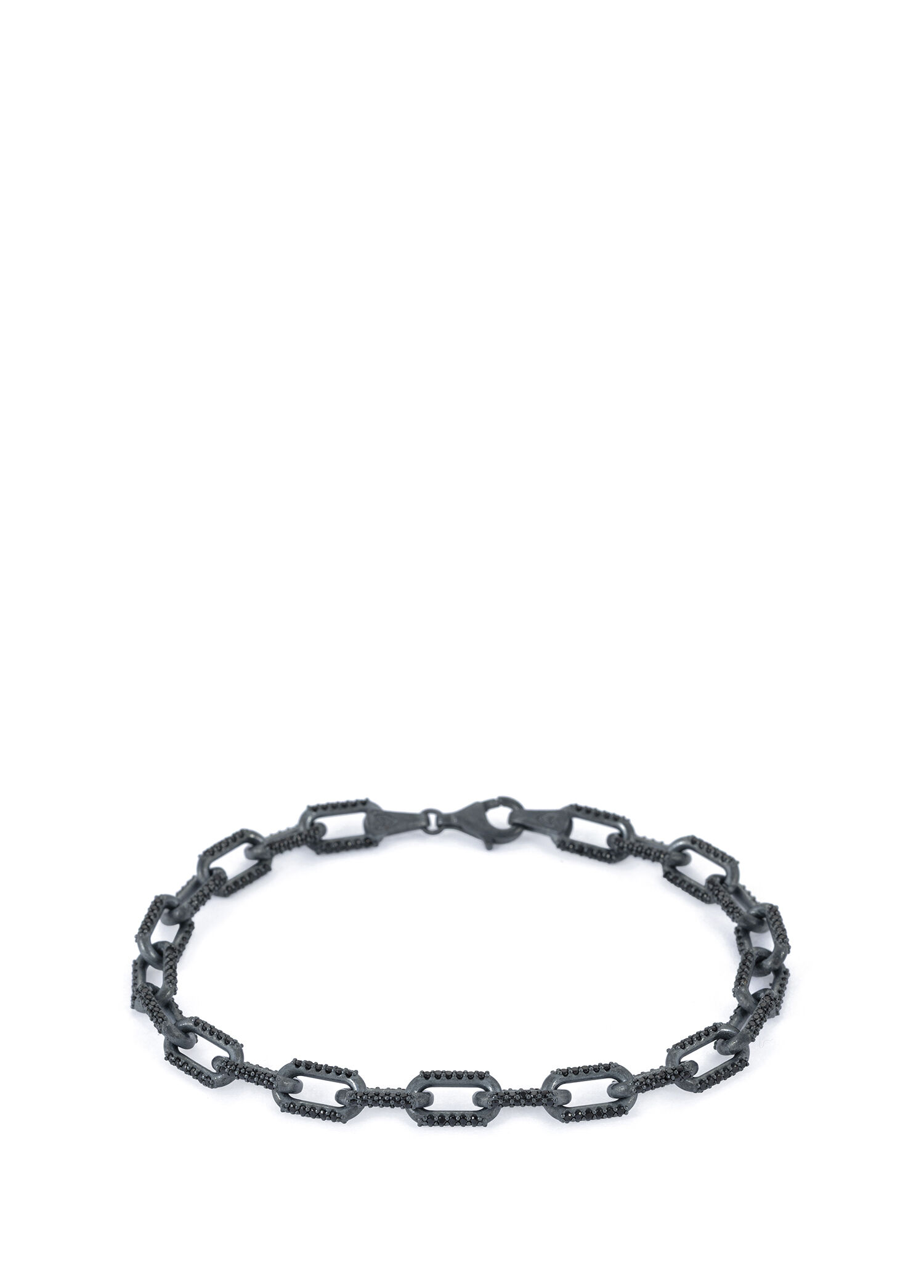 Black Stone Forsa Siyah Erkek Gümüş Bileklik