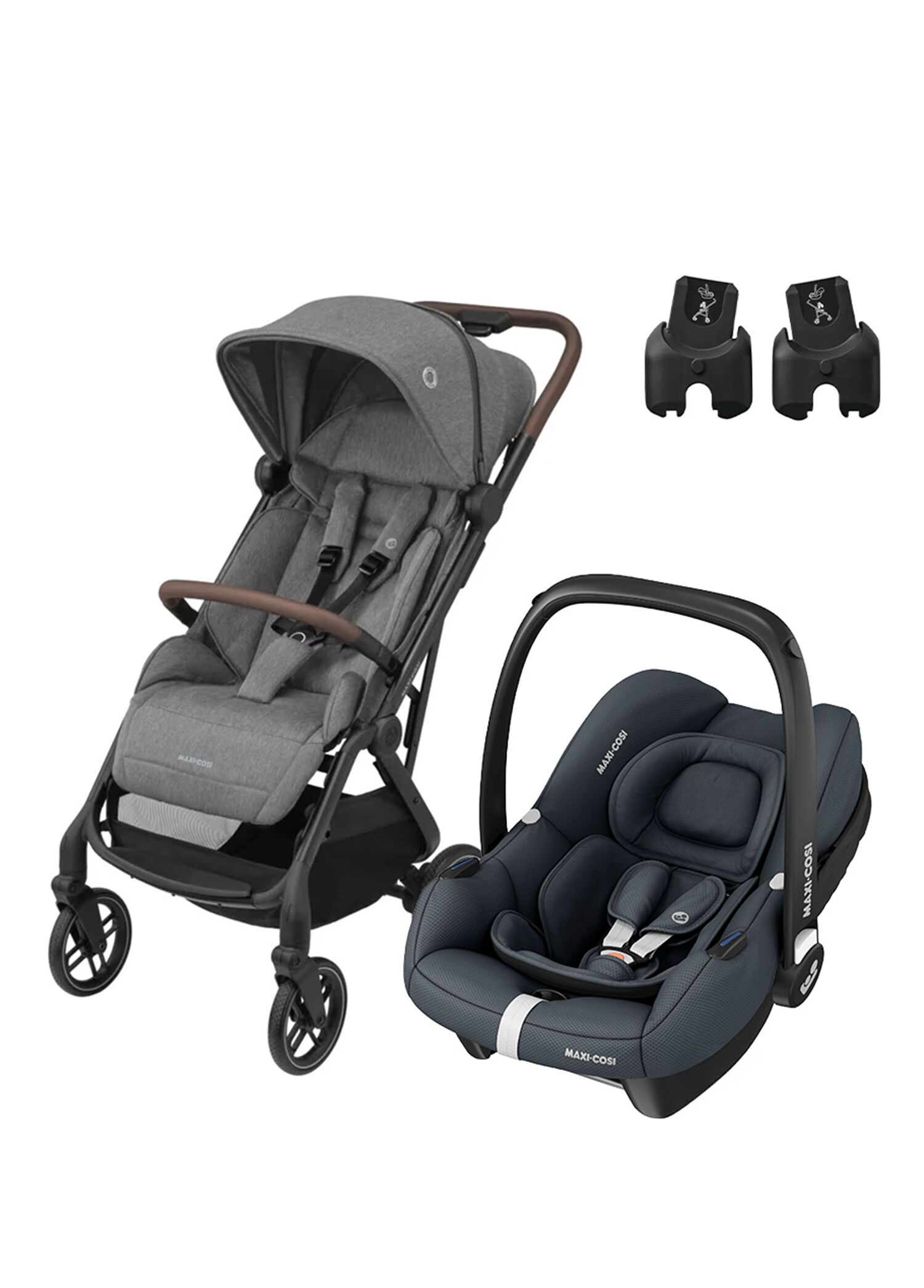 Soho-Cabriofix İ-Size Modüler Ana Kucaklı Ultra Kompakt Grey-Graphite Seyahat Sistem Bebek Arabası
