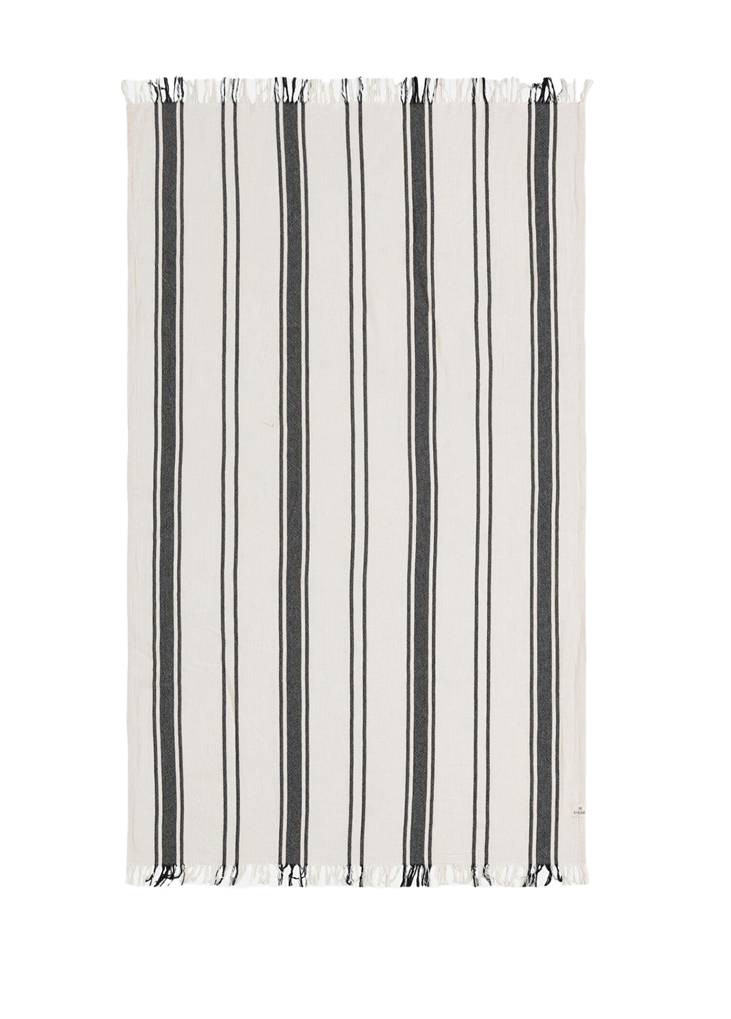 Earth Stripe Siyah Çizgili Pamuklu Peştemal