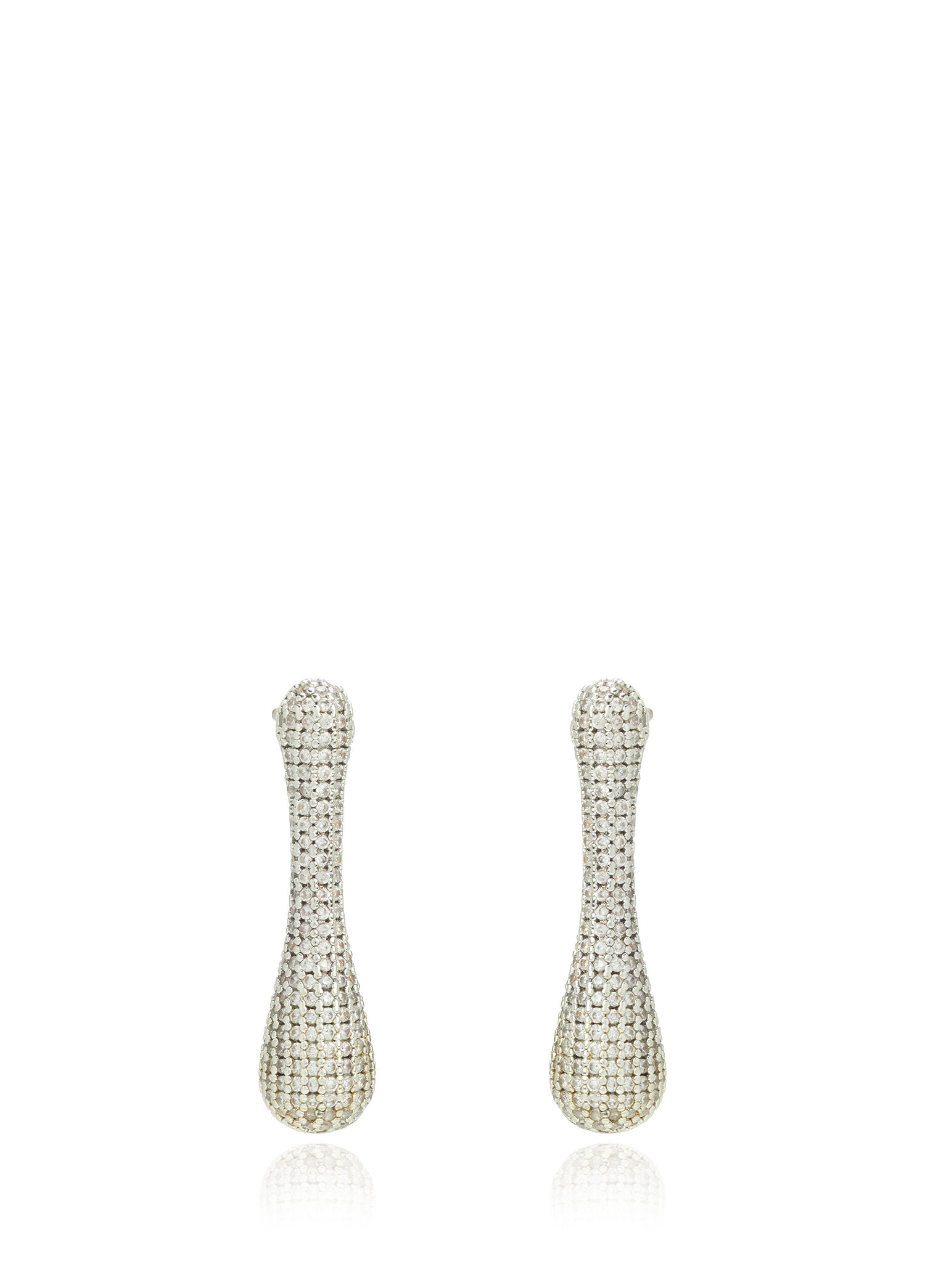 Silver Zircon Drop Women's Earrings
