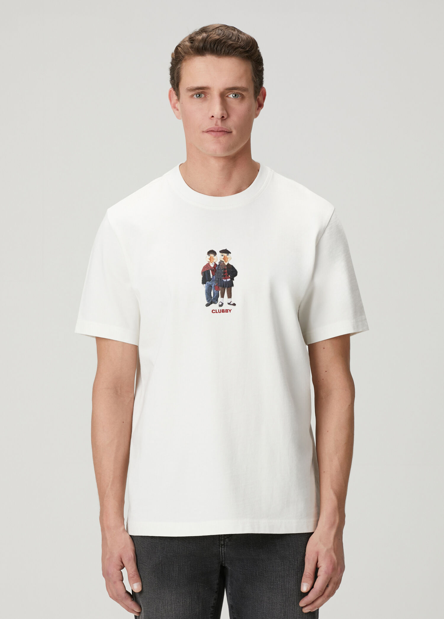 Beyaz Relax Fit Clubby T-shirt
