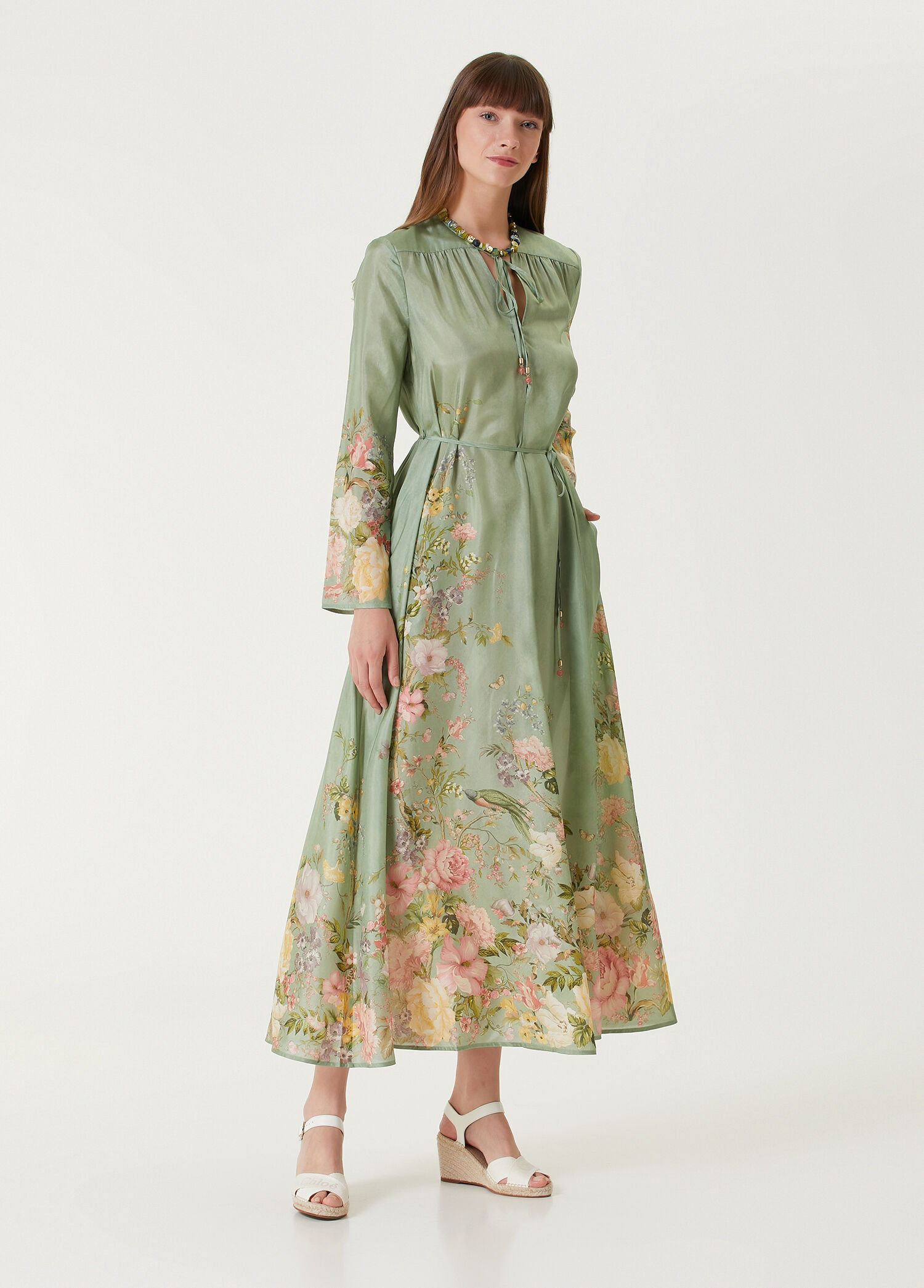 Zimmermann - Waverly Billow Green Maxi Silk Dress
