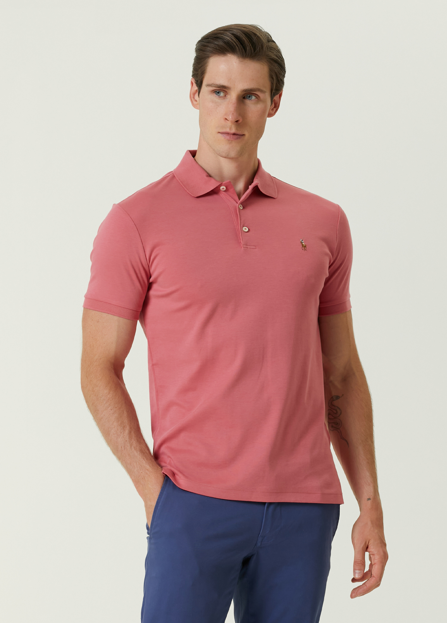 Pembe Polo Yaka T-shirt