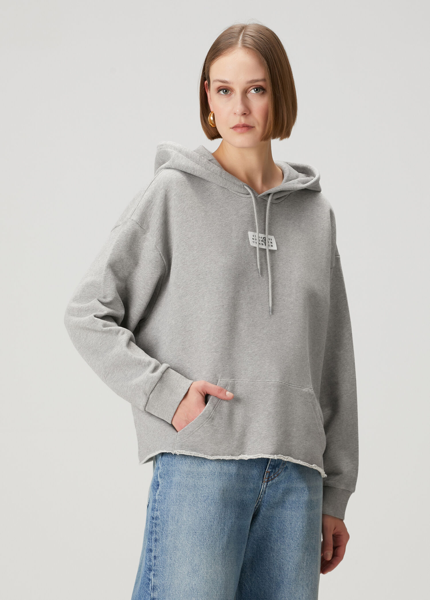 Gri Kapüşonlu Sweatshirt