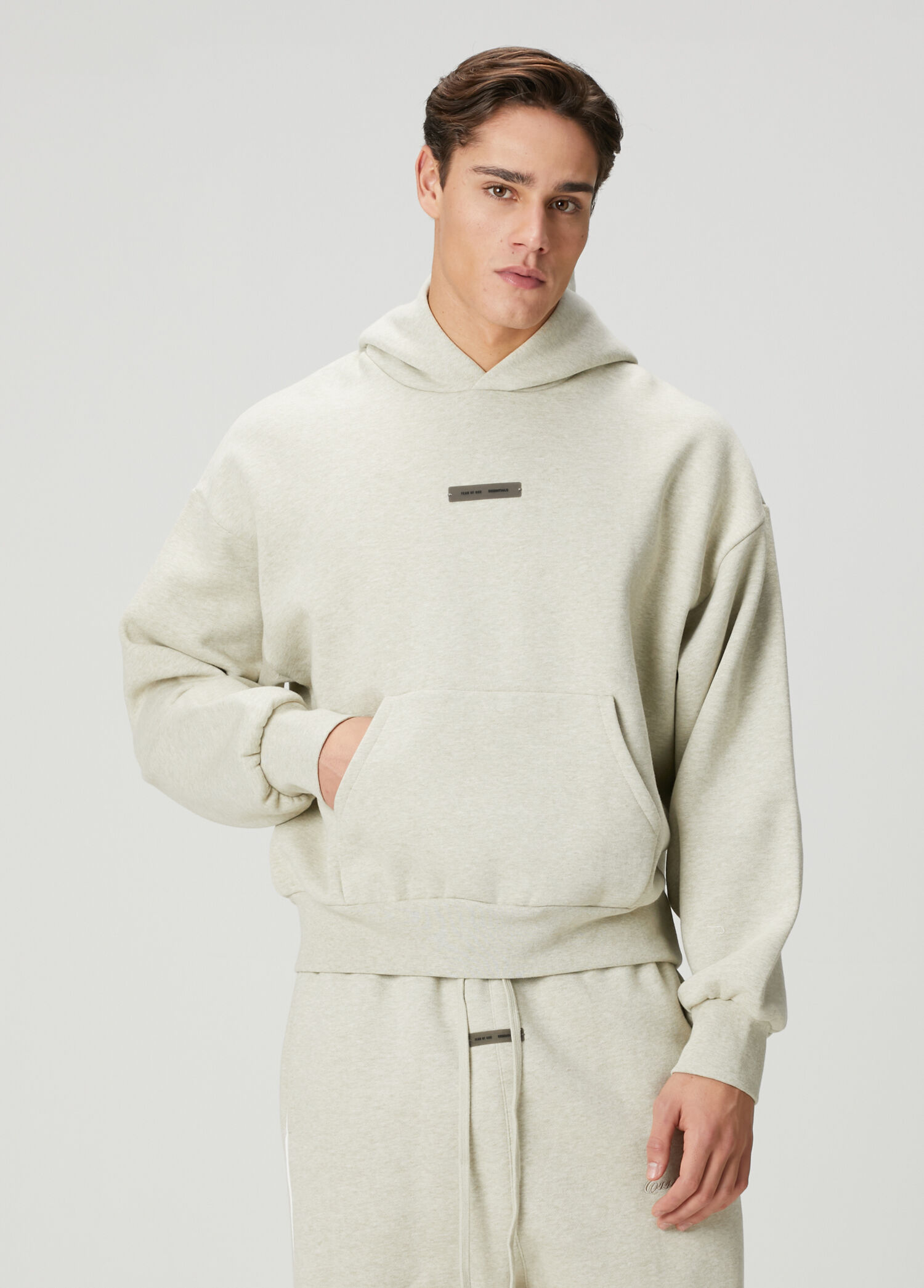 Taş Kapüşonlu Logo Detaylı Sweatshirt