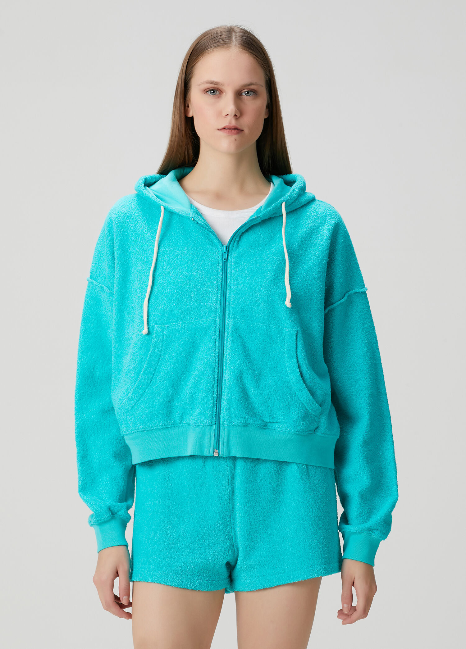 Bobypark Mavi Kapüşonlu Sweatshirt