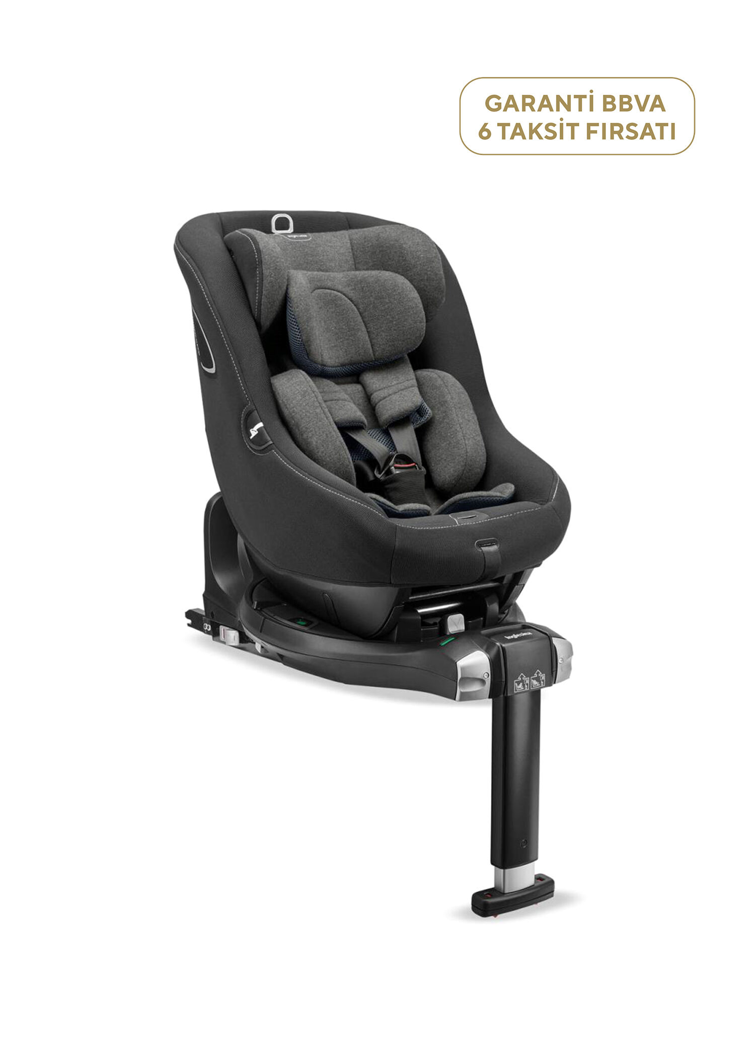 Darwin Next Stage i-Size Vulcan Black 0-15 kg Bebek Oto Koltuğu & 360 Baza Set