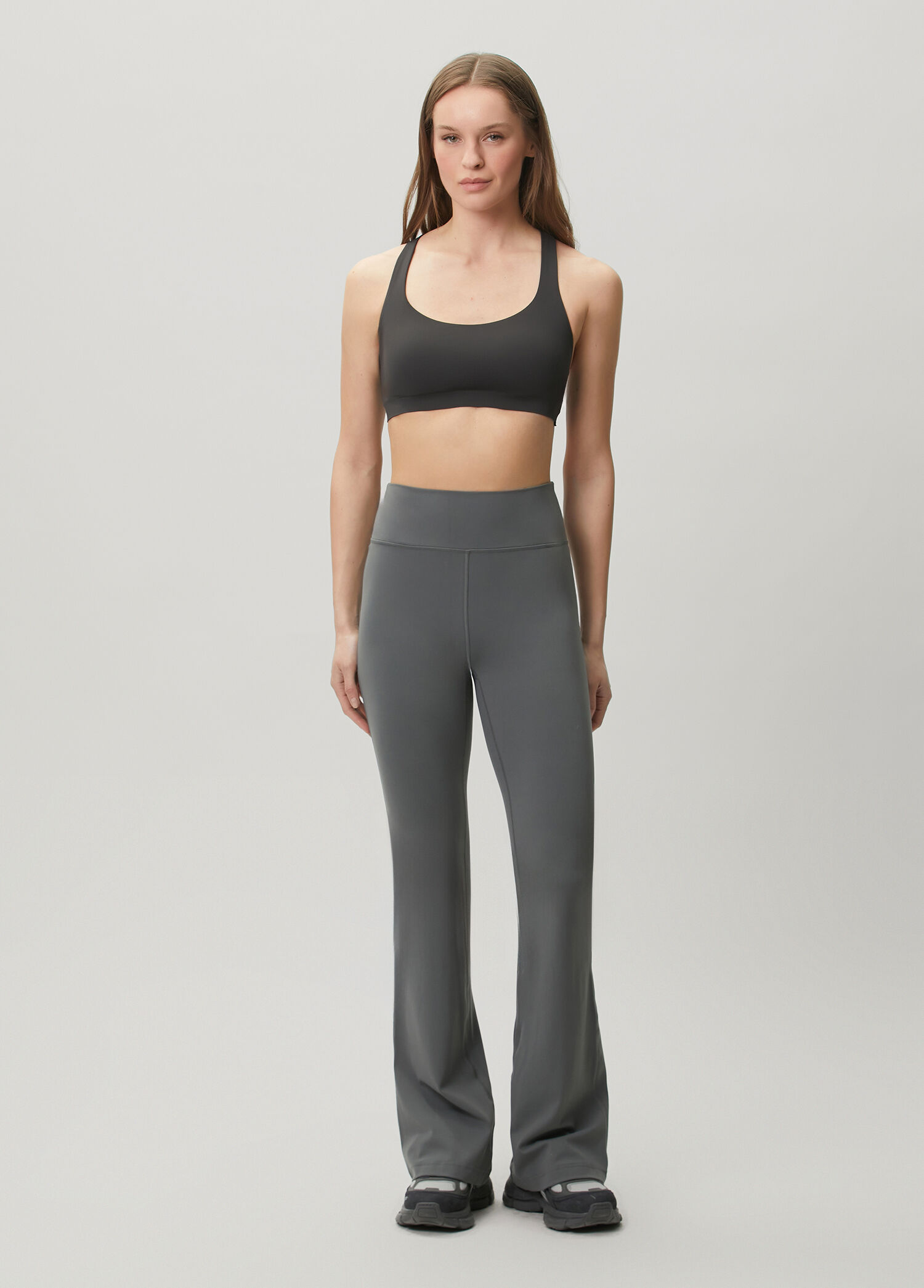 Nulu High-Rise Flare Gri Tayt *Regular