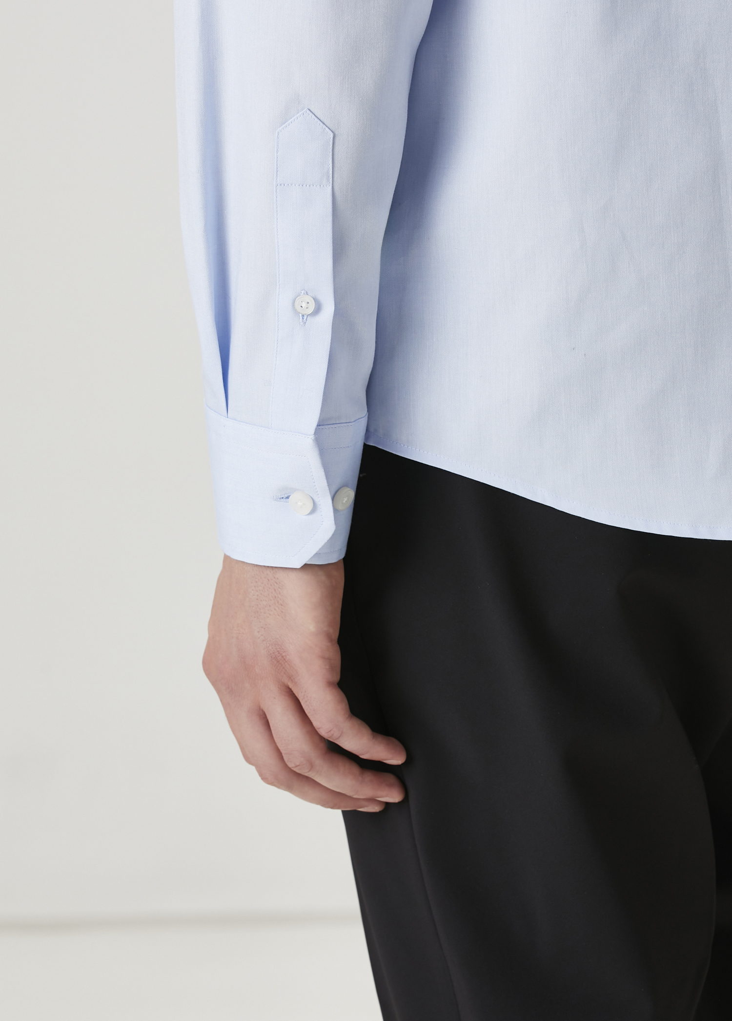 Comfort Fit Açık Mavi Non-iron Oxford Gömlek_7