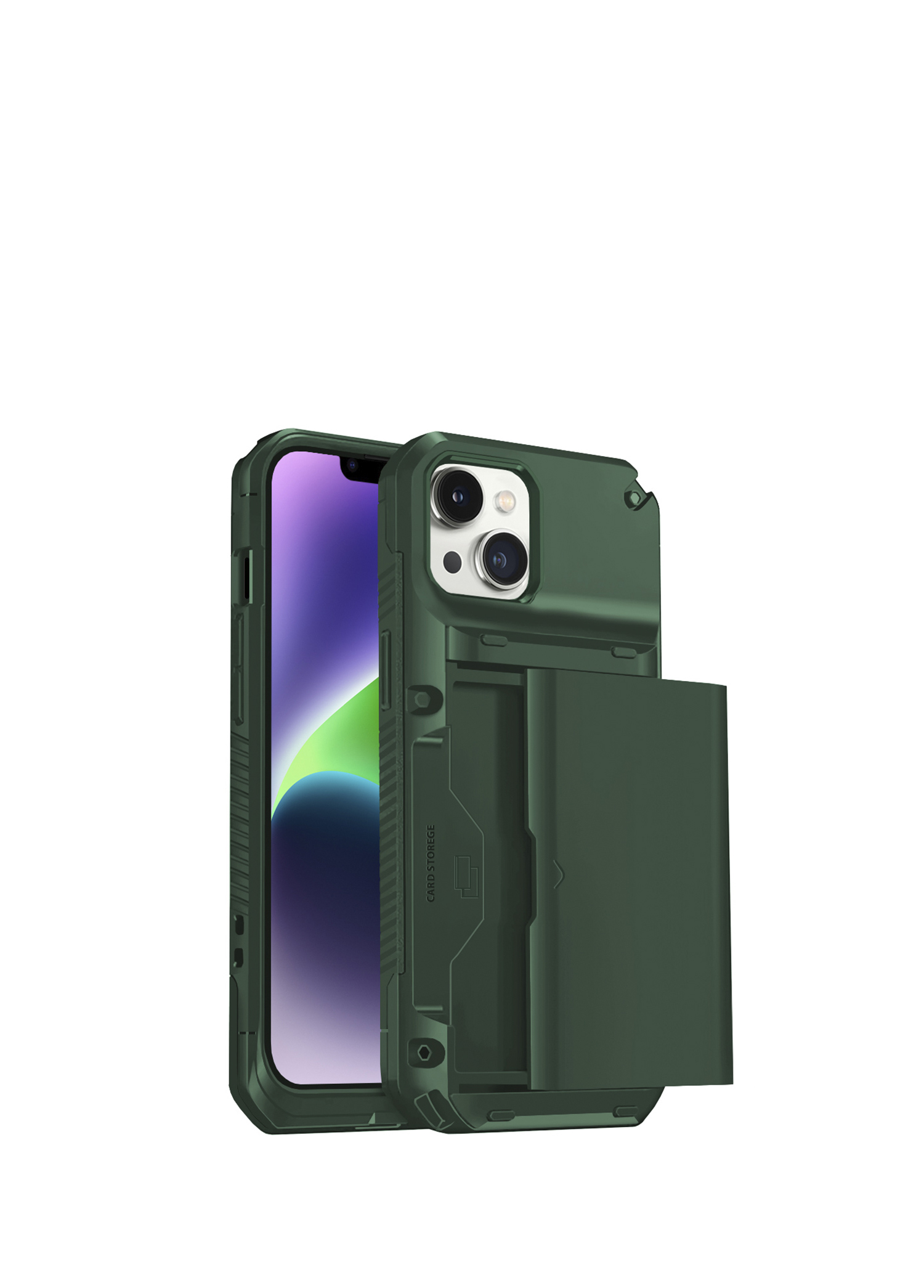 iPhone 14 Plus Slide Armor Dark Green Plastik Kılıf