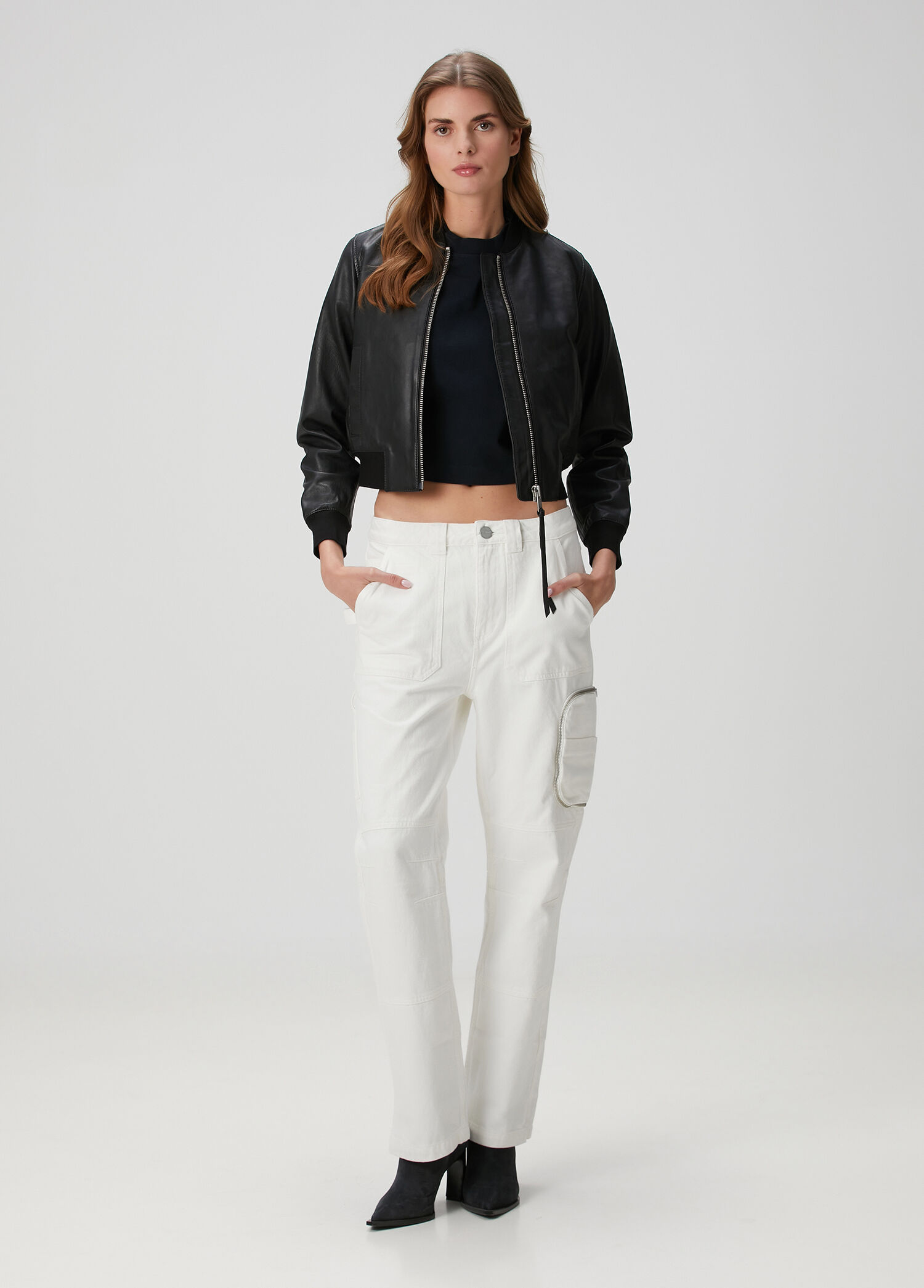 Florence Beyaz Straight Leg Jean Pantolon