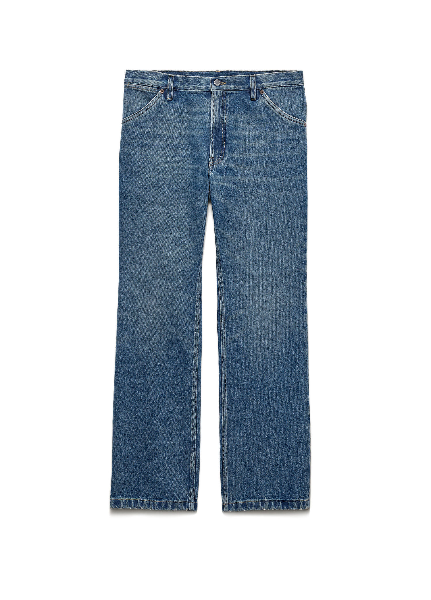 Mavi Normal Kesim Yıkanmış Denim Erkek Jean Pantolon