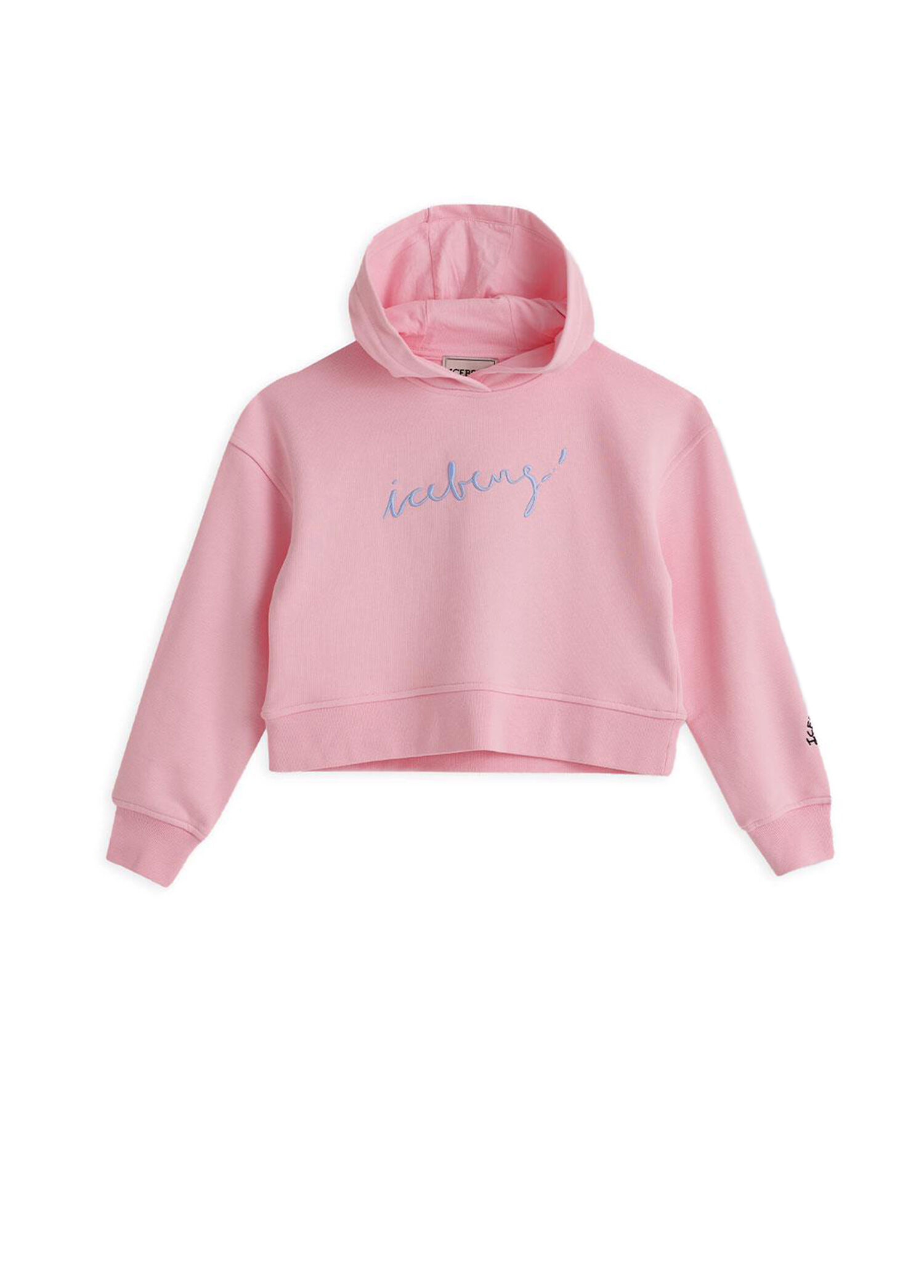 Pembe Baskılı Kapüşonlu Kız Çocuk Sweatshirt
