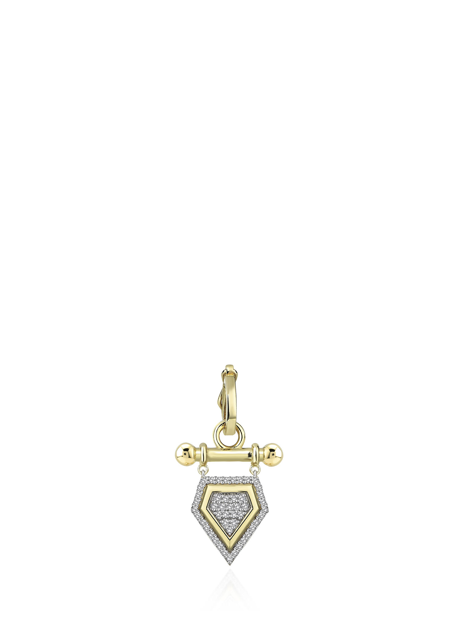 Prism Pave Charm 14 Ayar Altın Kadın Pırlanta Kolye Ucu