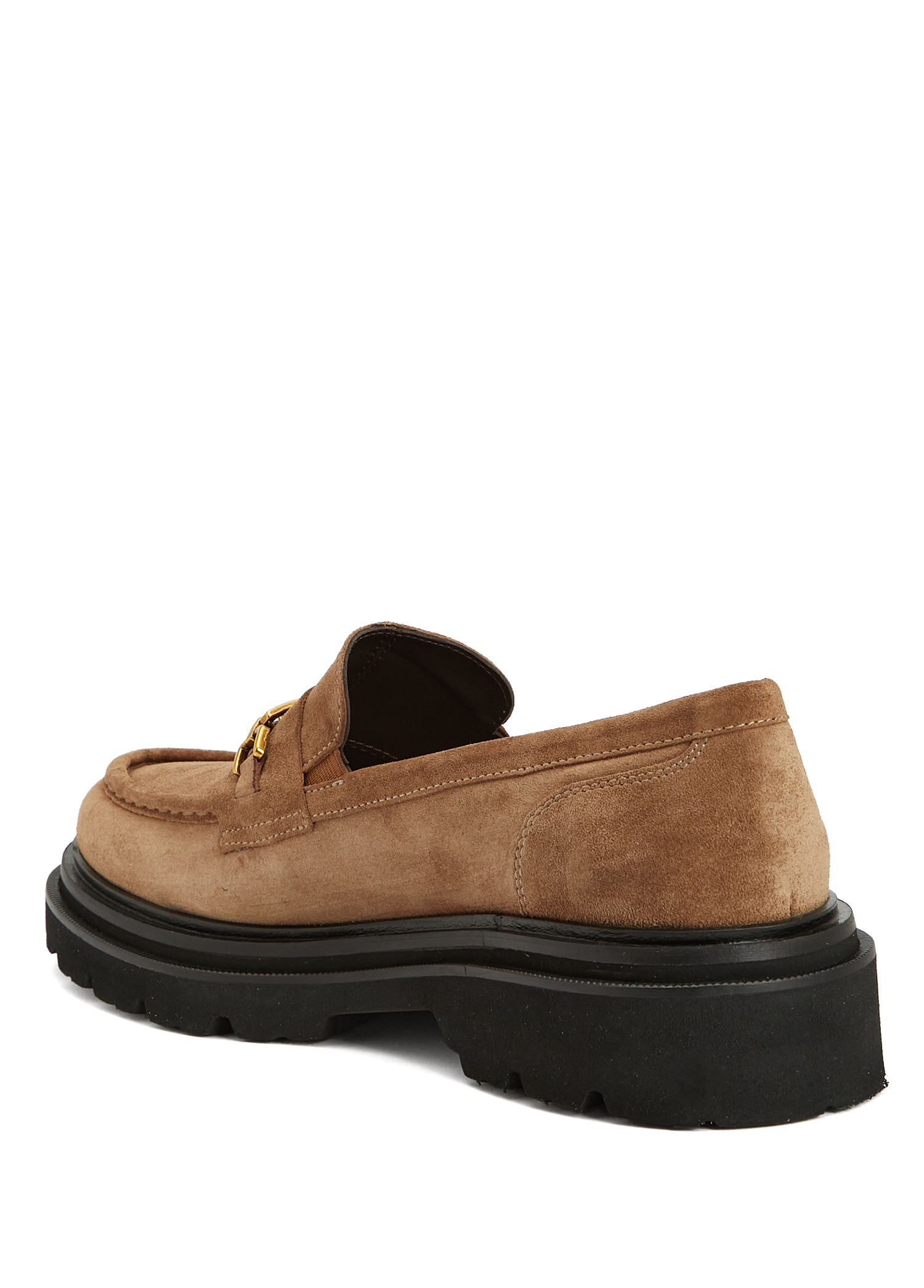 Taba Zincirli Logolu Kadın Süet Loafer_2