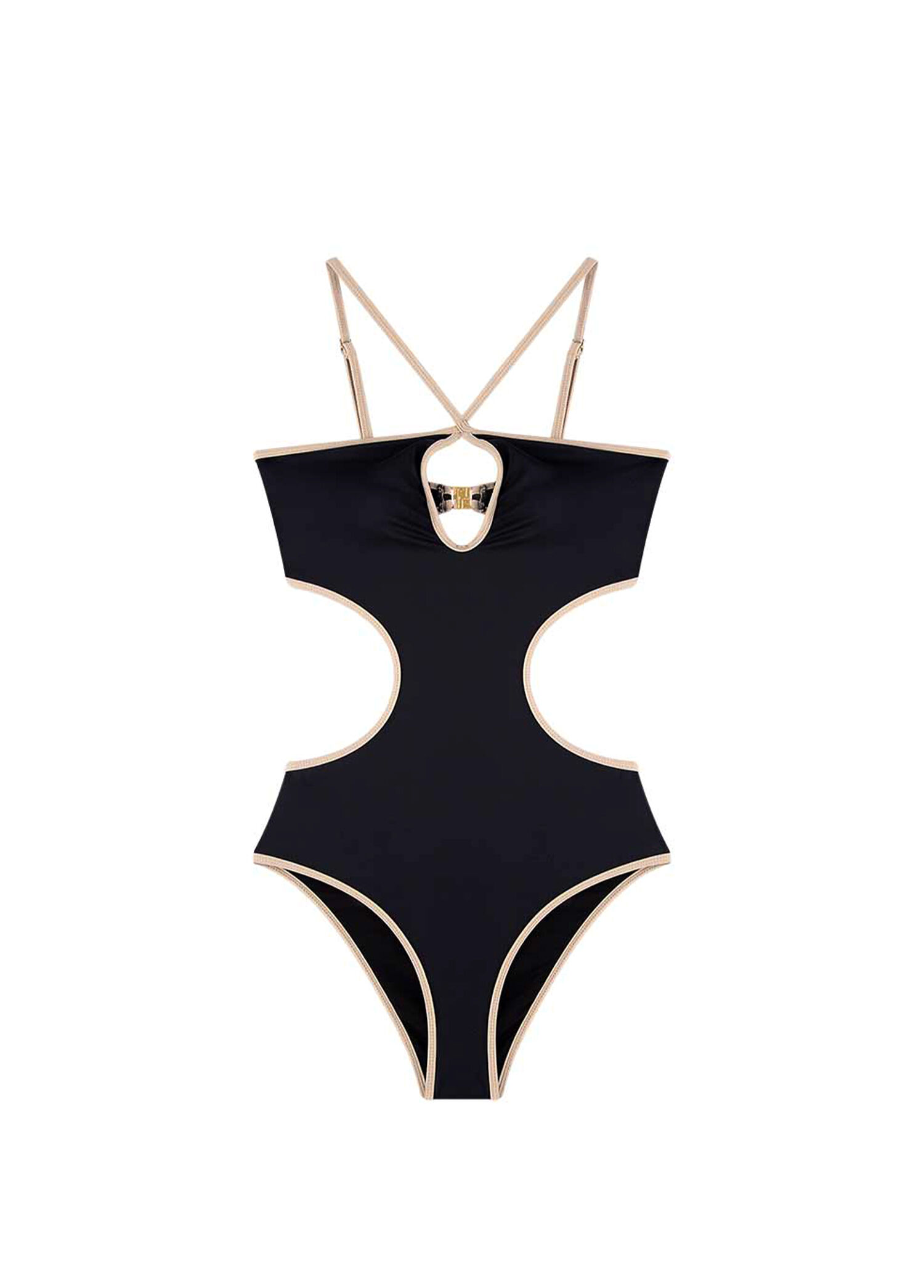 P Bia Swimwear Maddie Black Window Halter May Womens Swimsuit