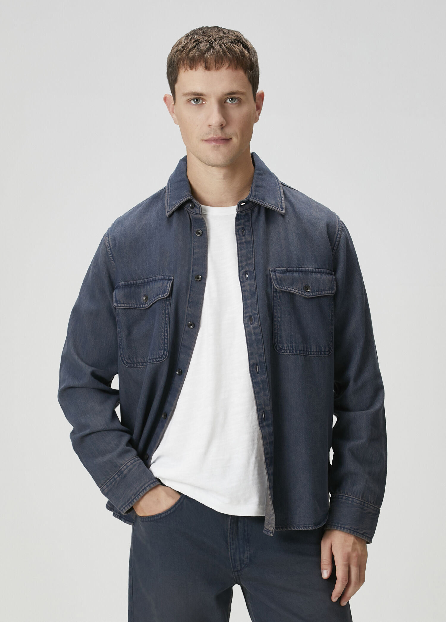 Gri Denim Gömlek