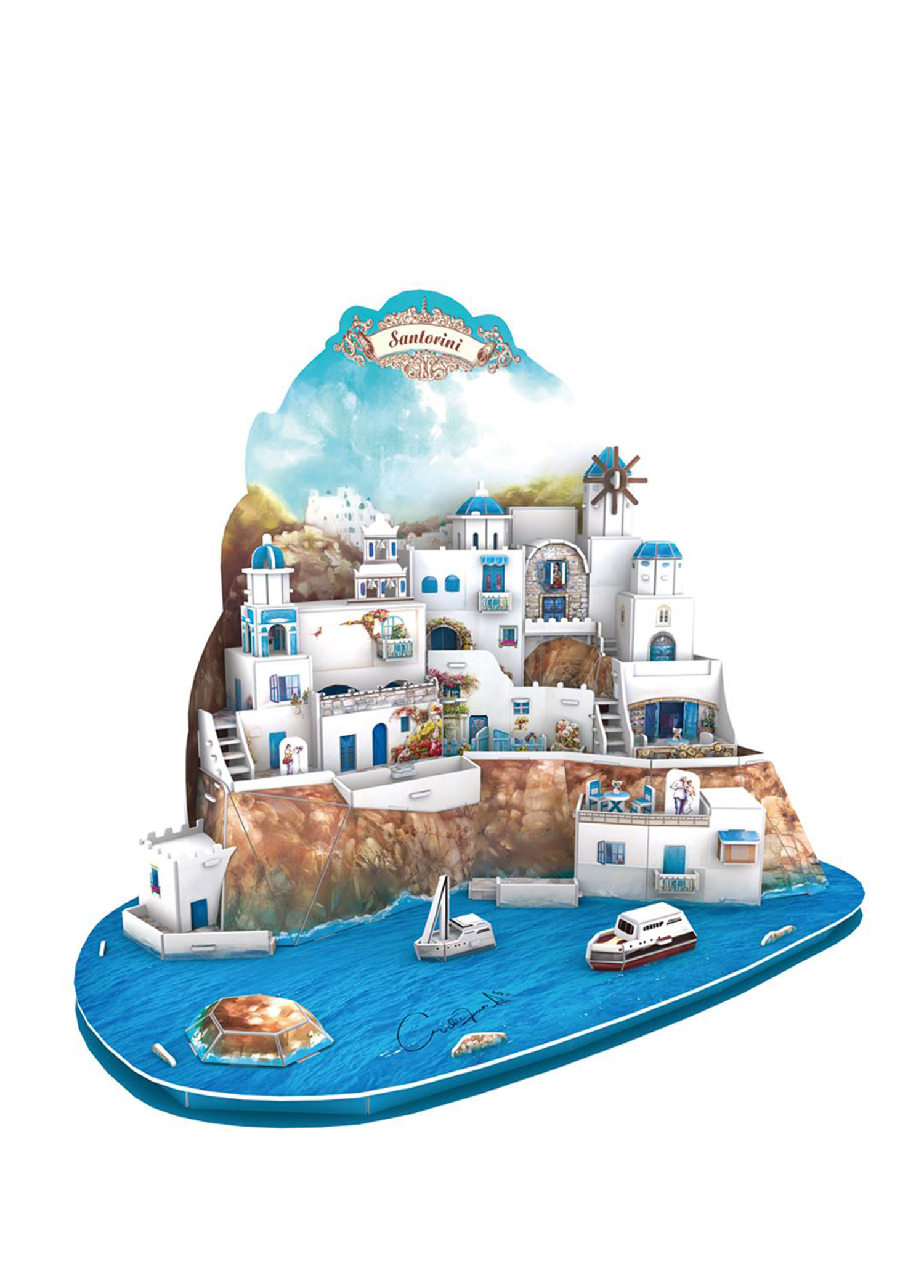 Santorini Island 3D Puzzle 129 Parça