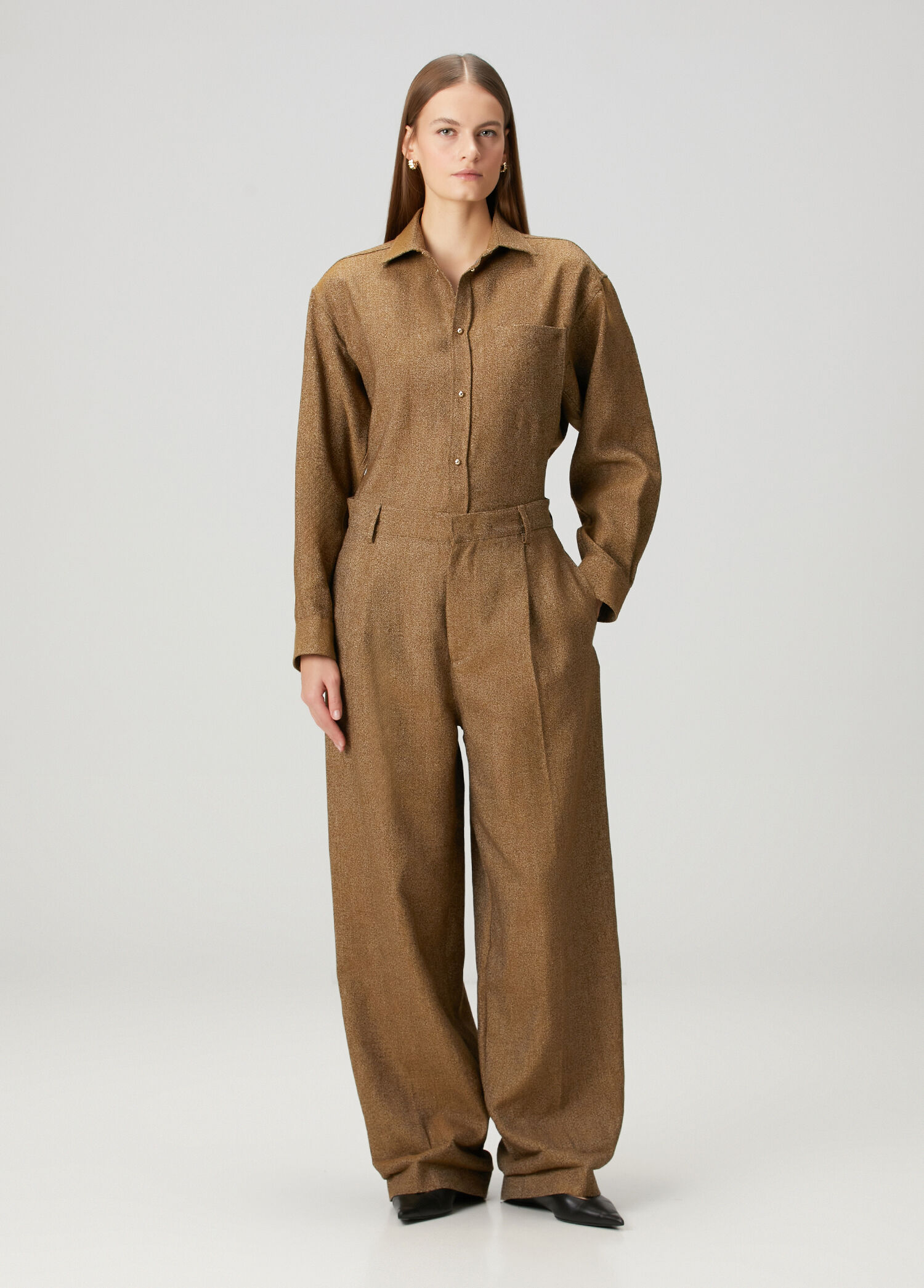 Wide Leg Keten Pantolon