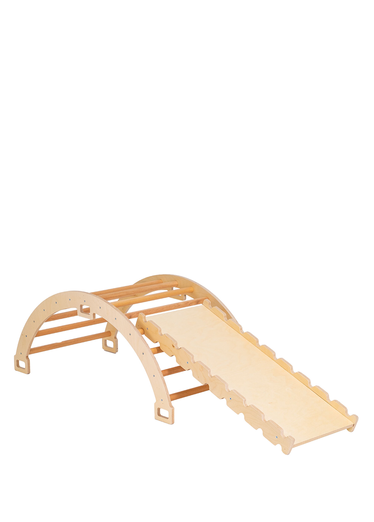 Montessori Ahşap Çocuk Pikler Halkası ve Rampa İkili Set