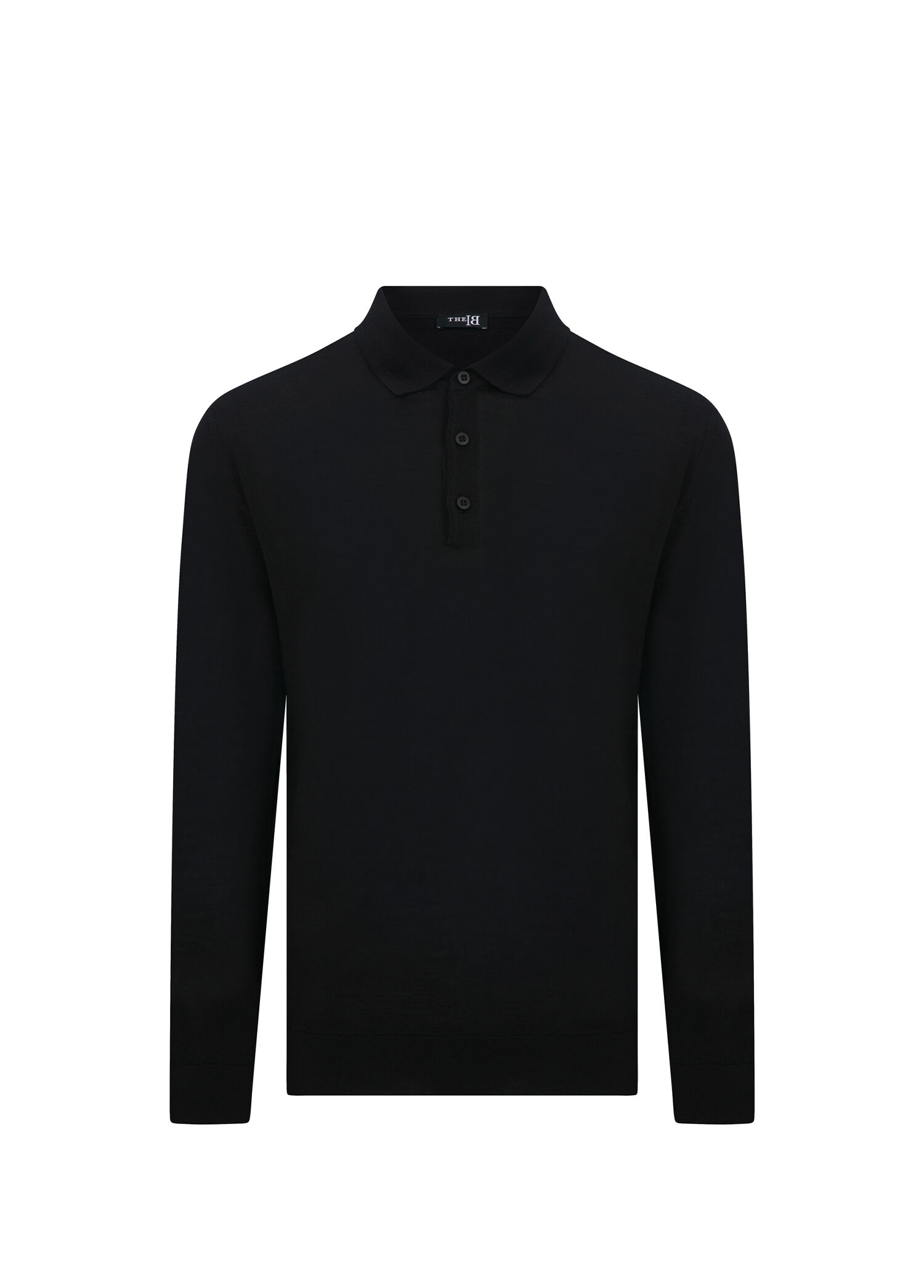 Albino Siyah Yün Akrilik Slim Fit Polo Yaka Erkek Kazak