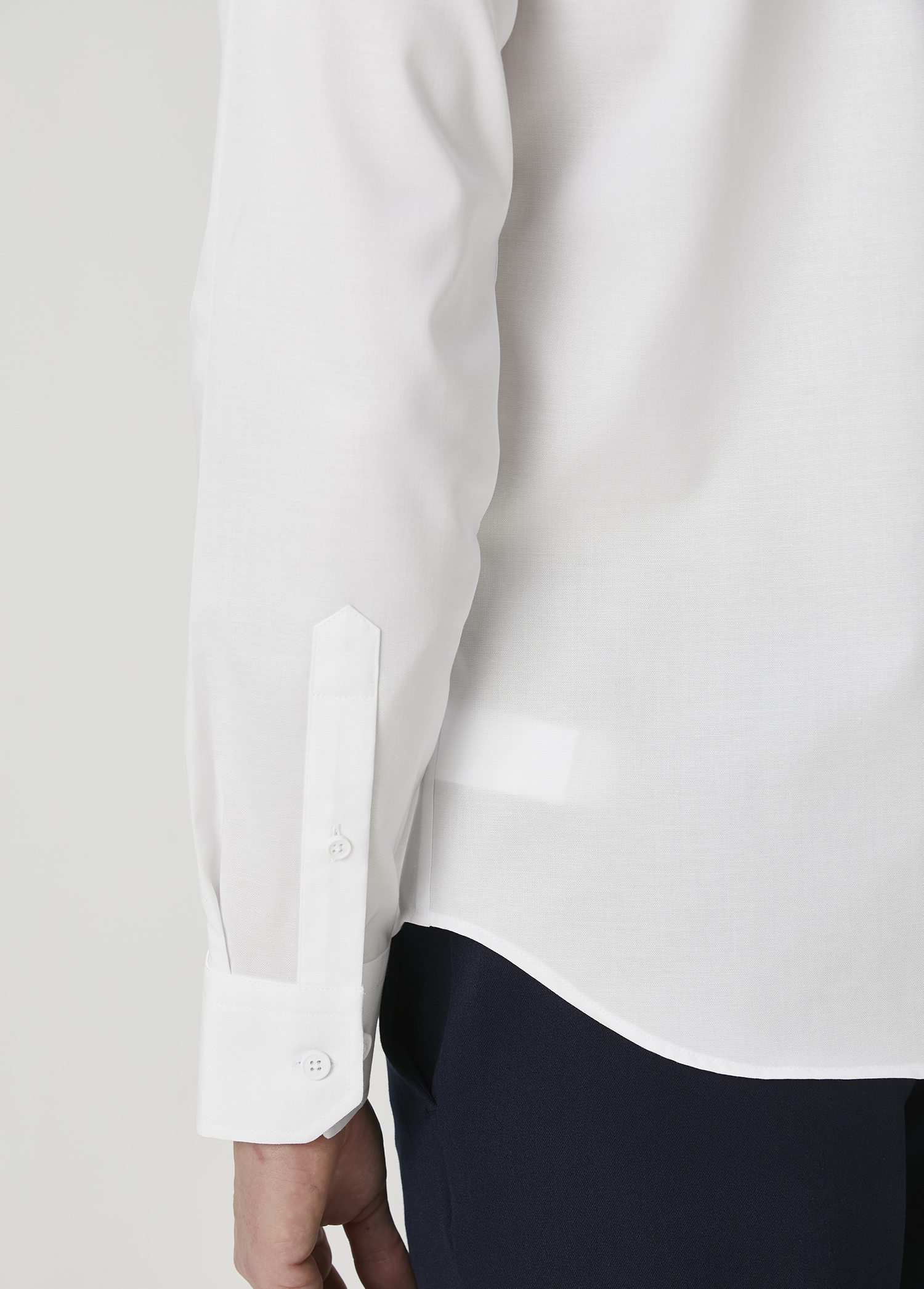 Slim Fit Beyaz Non-iron Oxford Gömlek_6