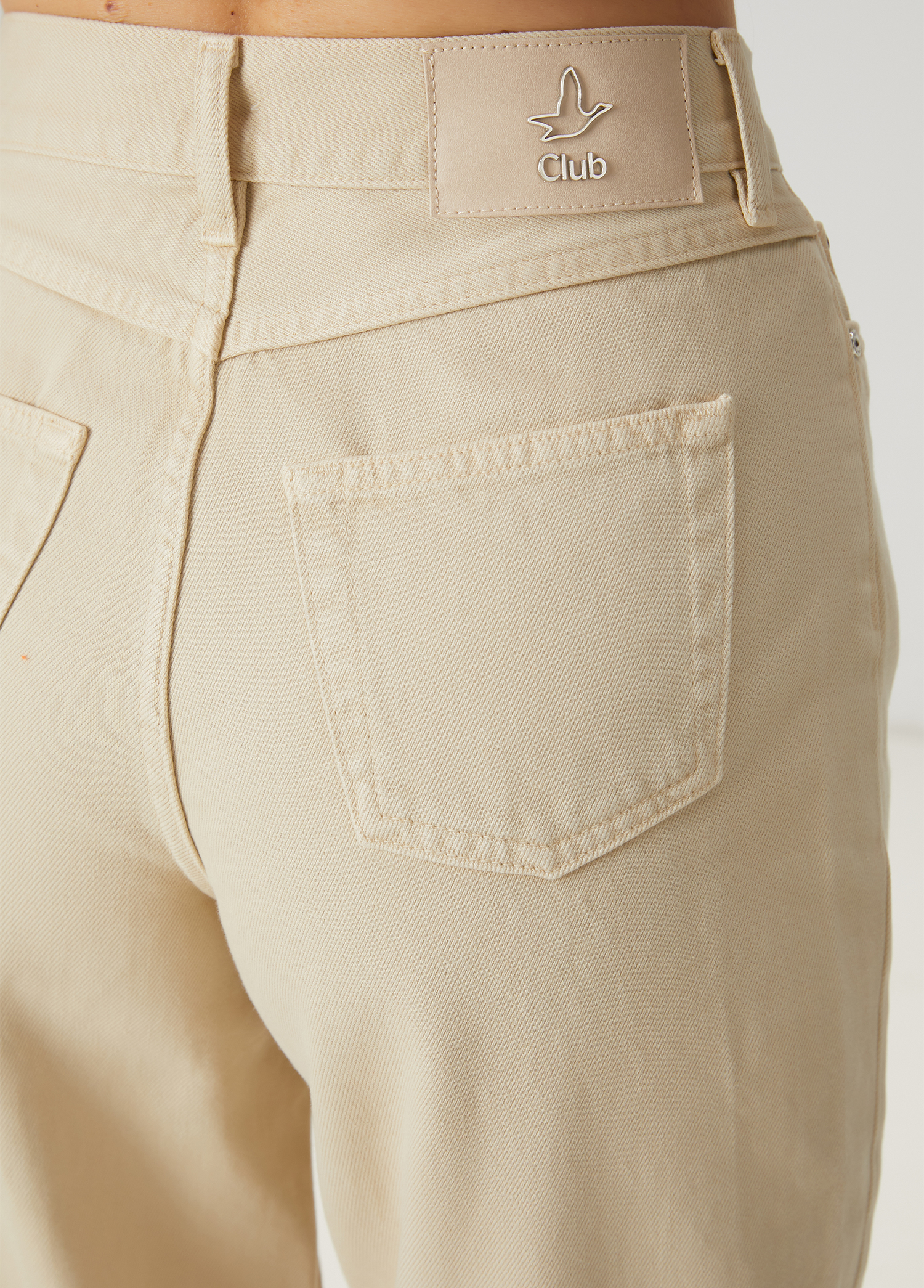 Tapered Fit Krem Jean Pantolon_5