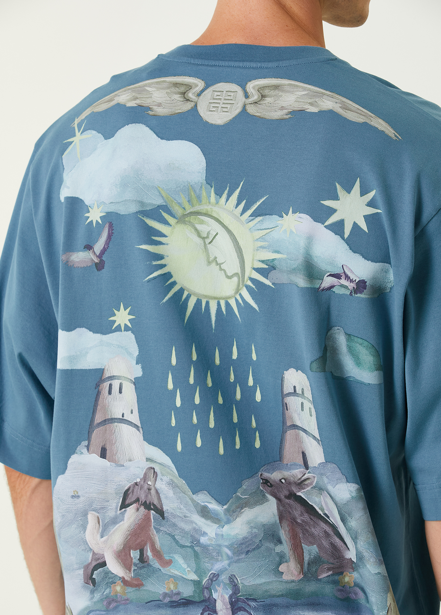 【GIVENCHY】関税込☆サンスターズ柄 Tシャツ ダークブルー Givenchy - Classic Fit Sun Stars Dark Blue Patterned T-shirt