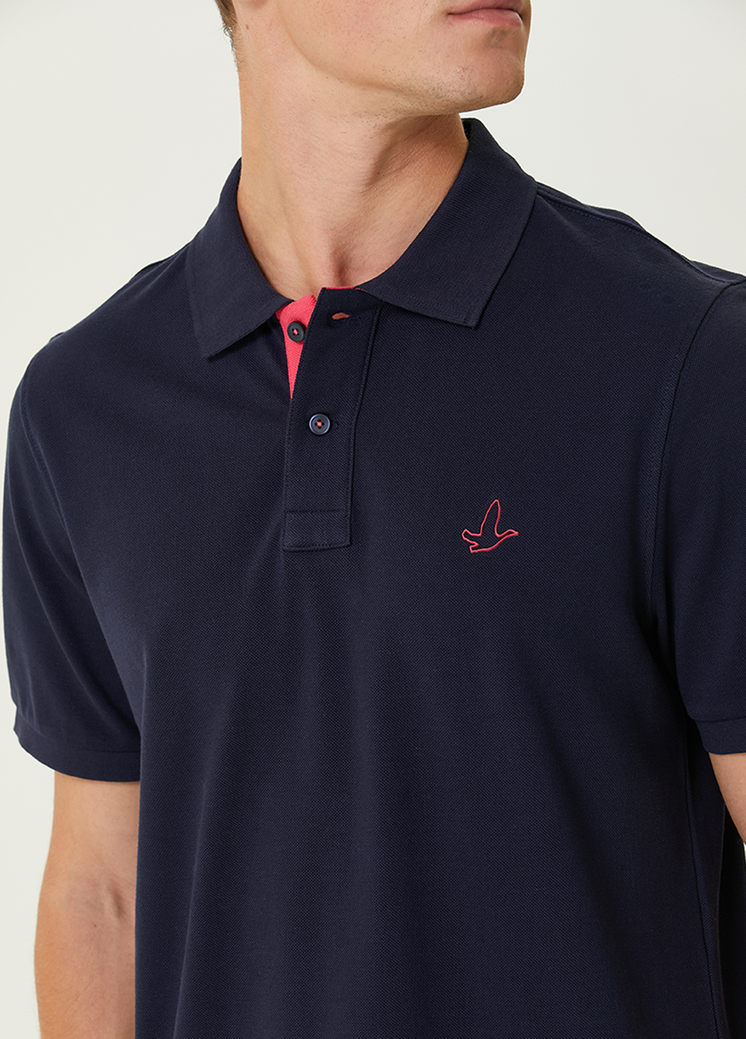 Comfort Fit Lacivert Polo Yaka T-shirt_5