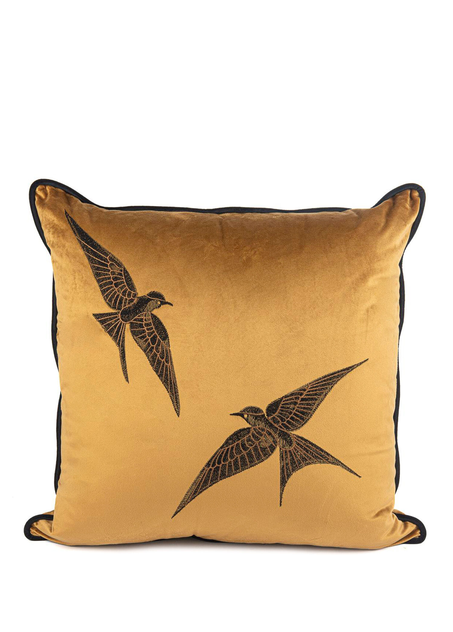 Isla İki Kuş Bronz Yastık 55x55 cm